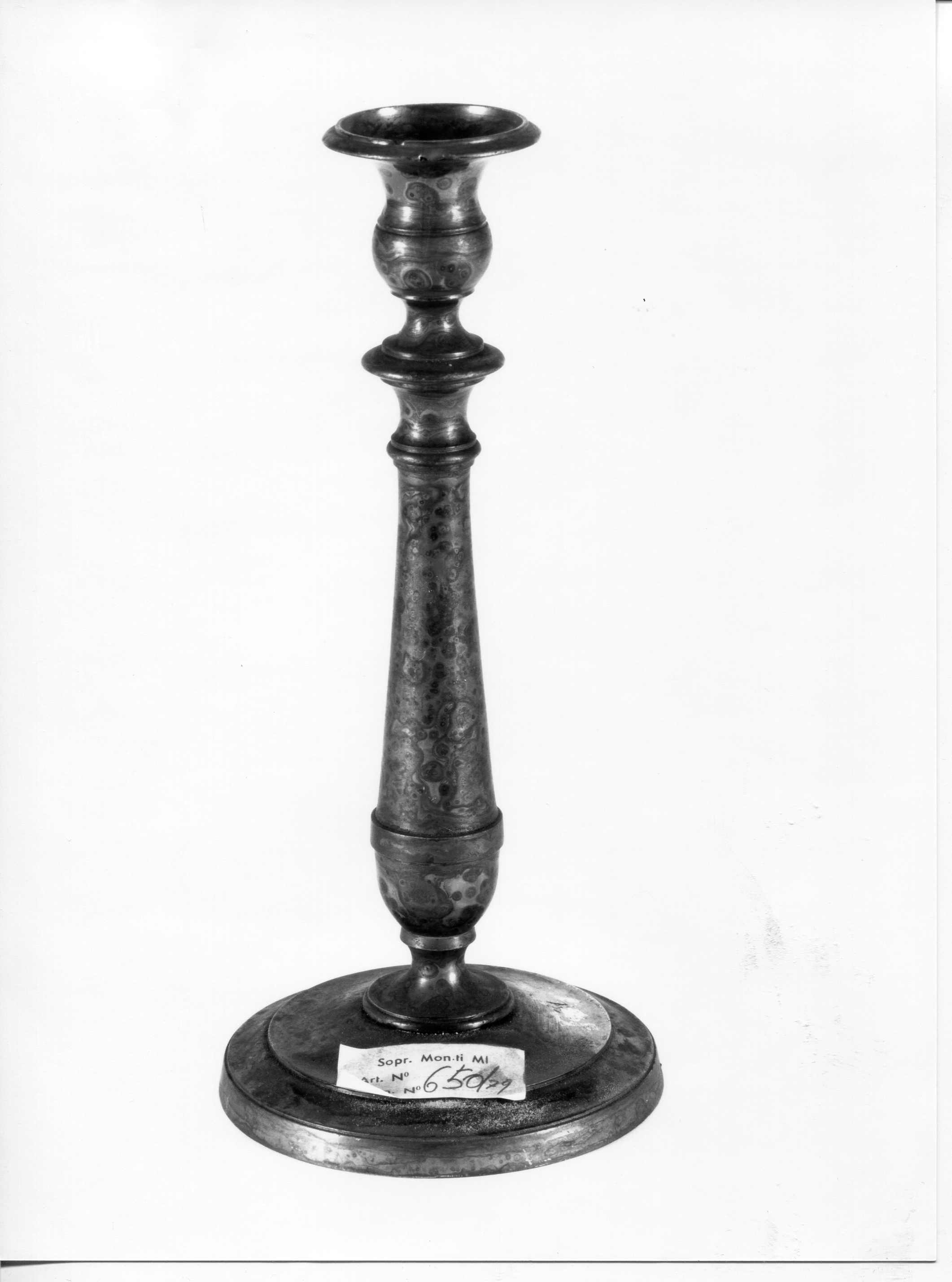 candeliere, opera isolata - manifattura lombarda (seconda metà sec. XIX)