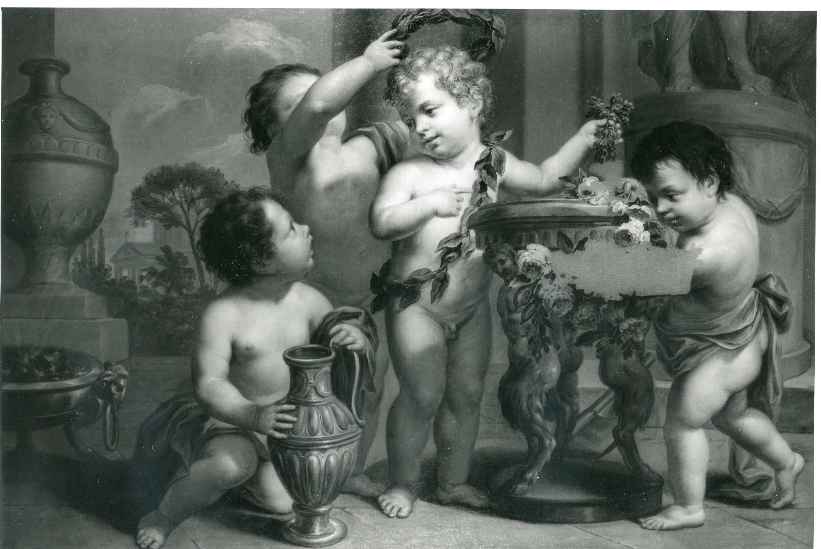 putti che giocano (dipinto, opera isolata) di Monticelli Angelo (fine sec. XVIII)
