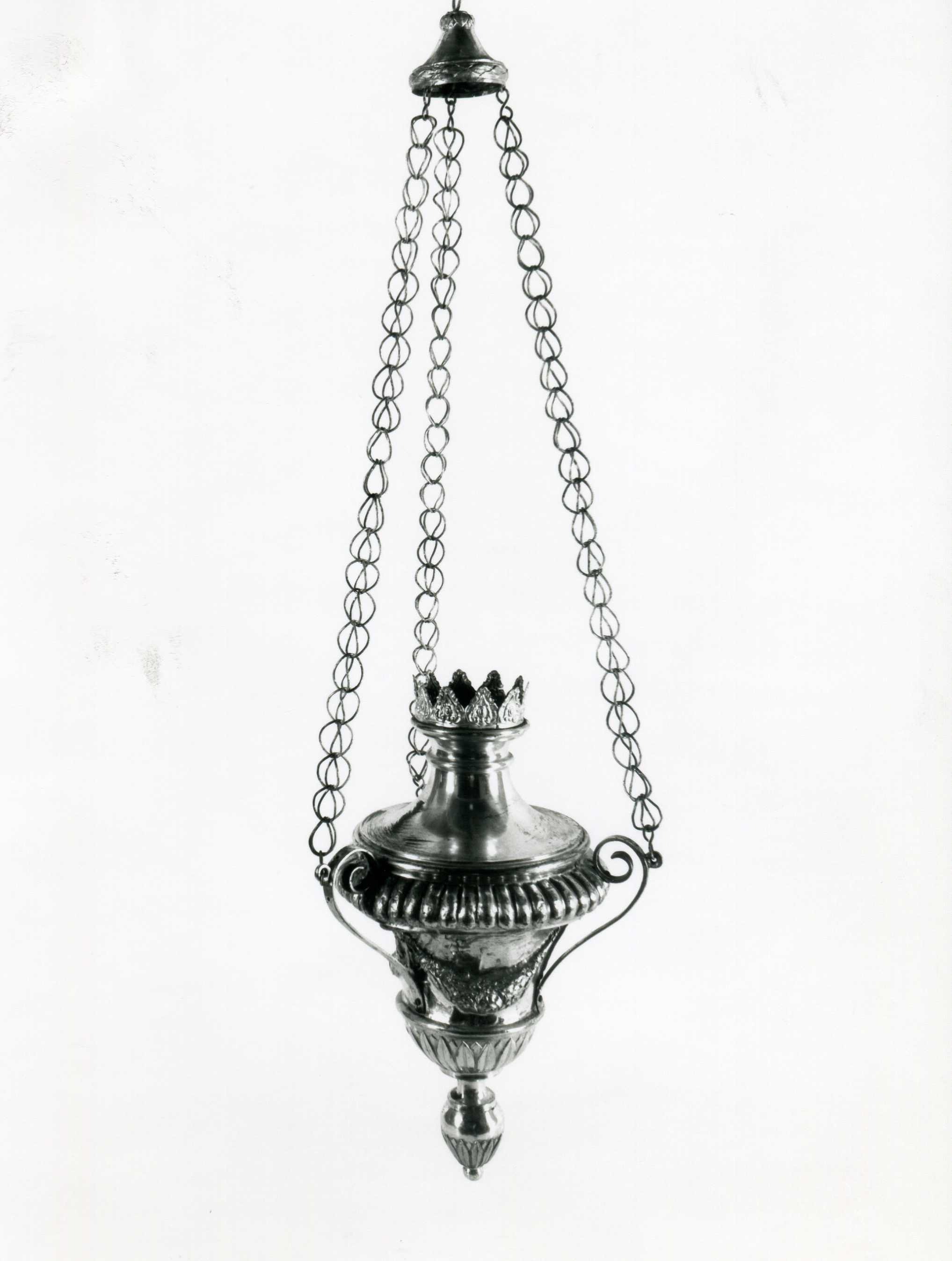 lampada pensile, coppia - manifattura lombarda (prima metà sec. XIX)