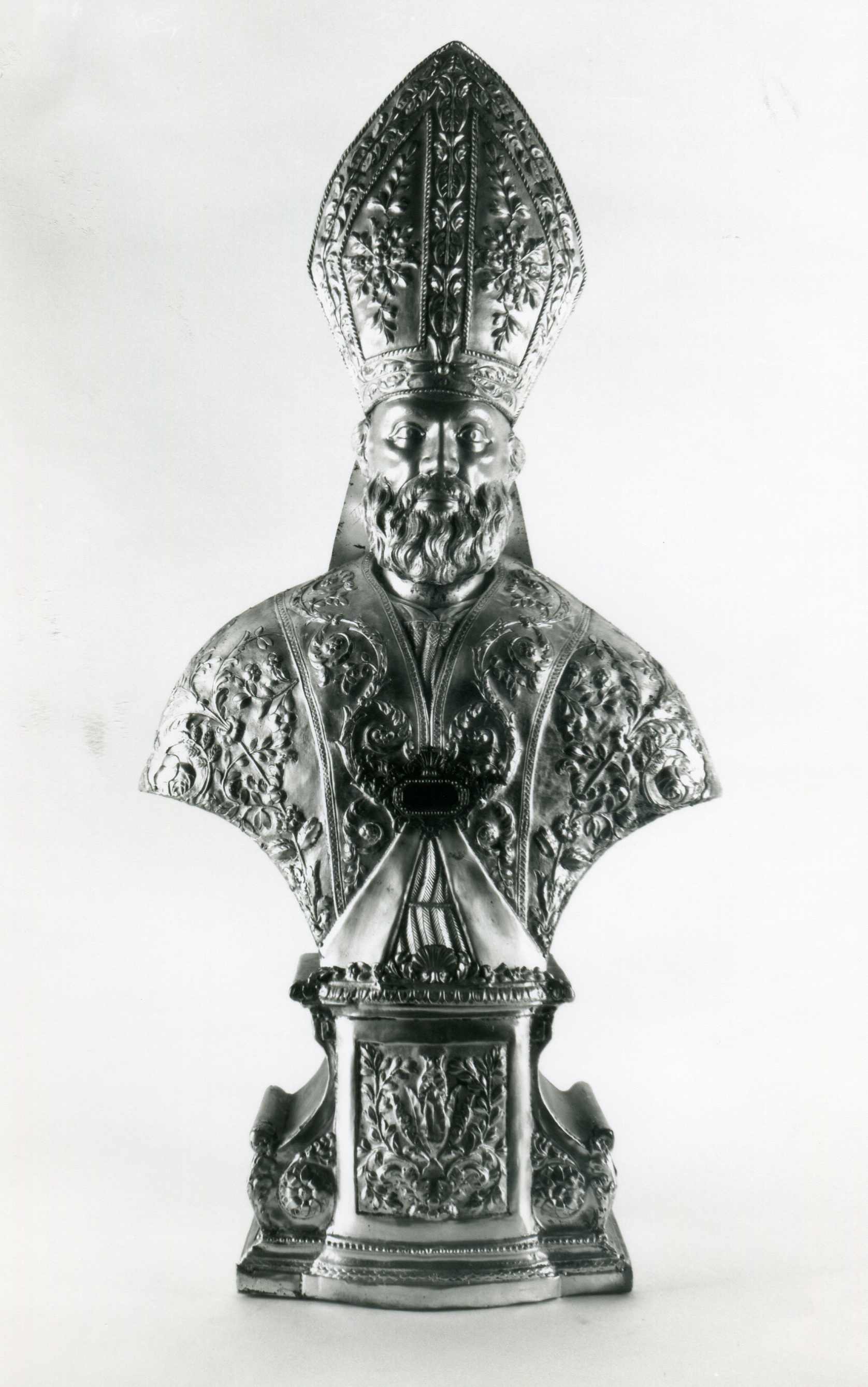 Sant'Ambrogio (reliquiario a busto, elemento d'insieme) - manifattura italiana (prima metà sec. XIX)