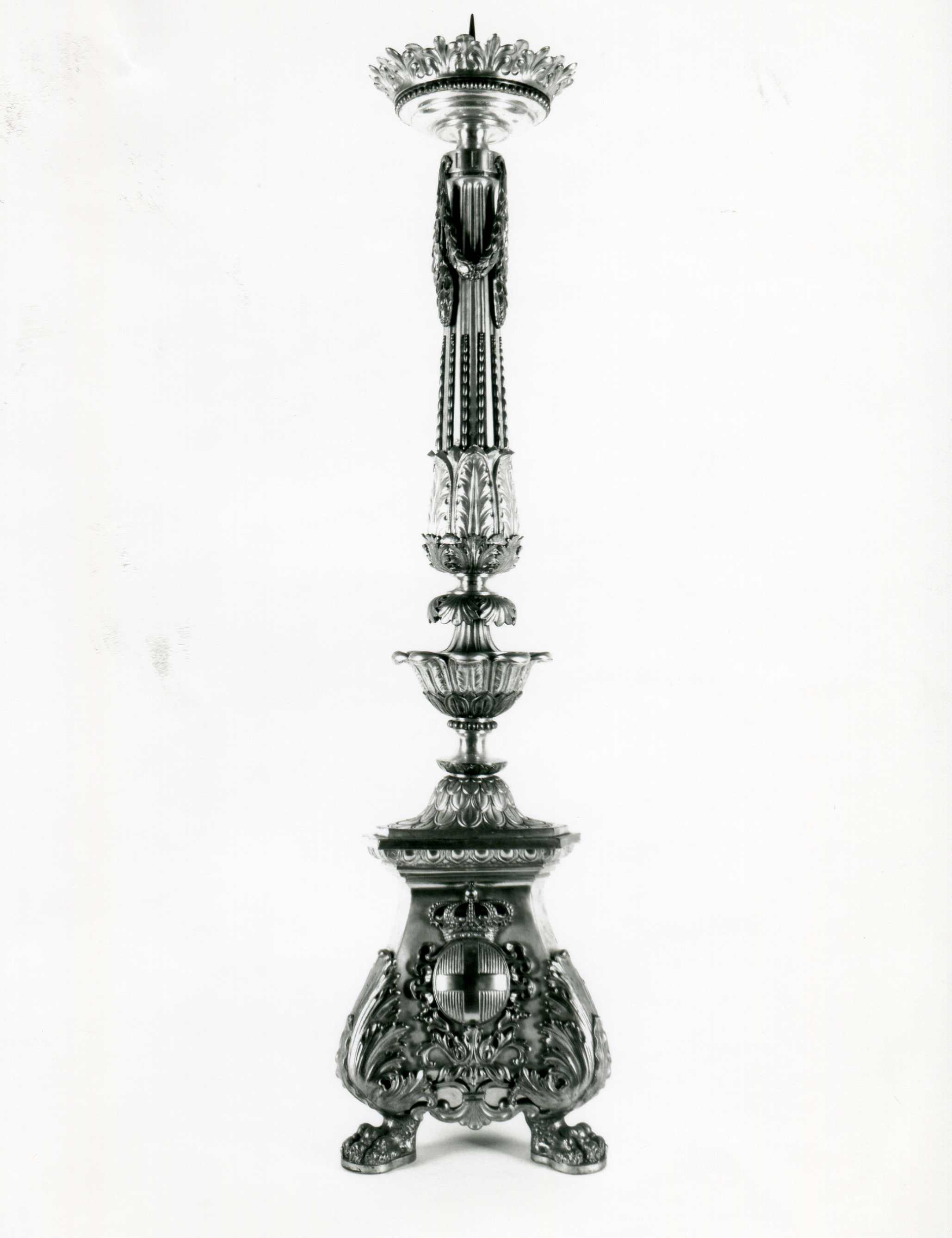candeliere d'altare, serie - manifattura italiana (sec. XIX)