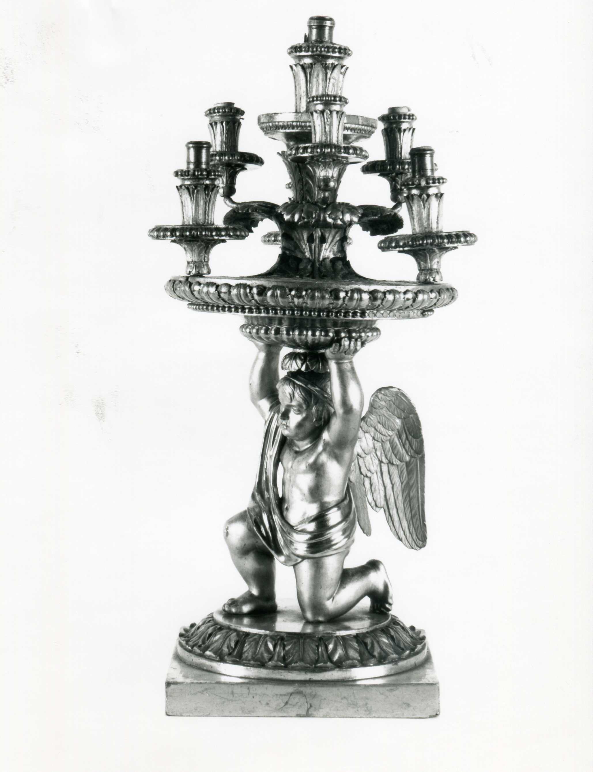 statuetta portacandelabro, coppia - manifattura italiana (sec. XIX)