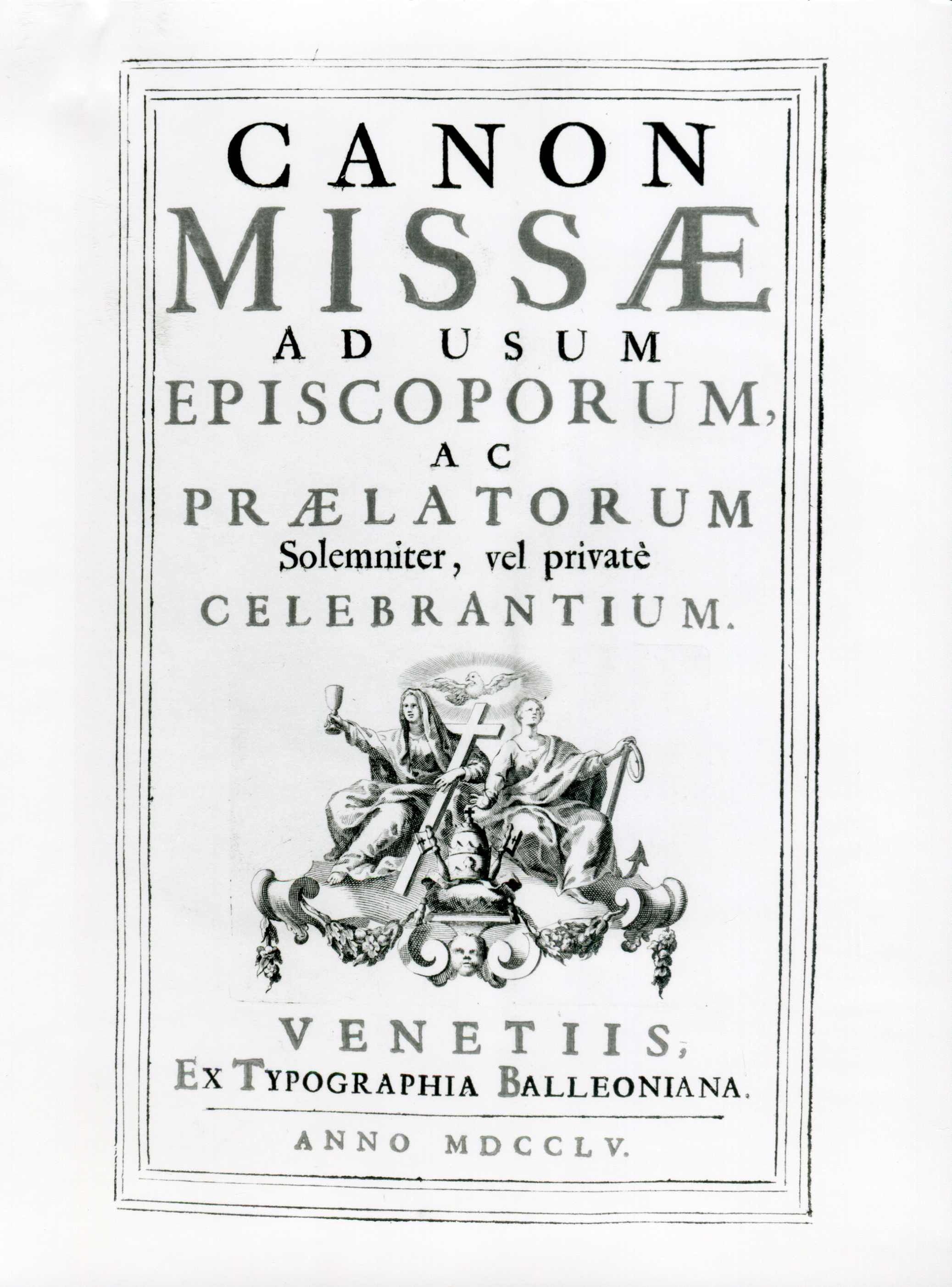 Canon Missae Pontificalis (stampa) - ambito lombardo (metà sec. XVIII)