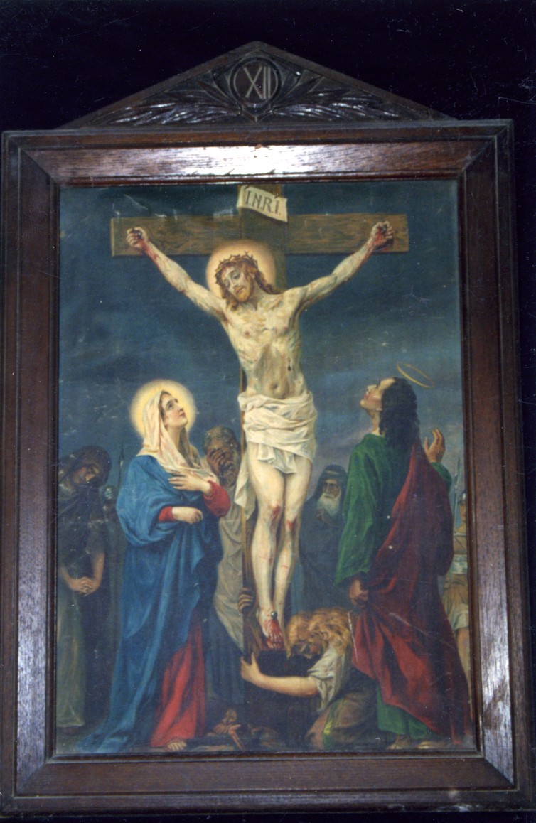 Stazione xii: gesù innalzato e morto in croce (via crucis, ciclo)
