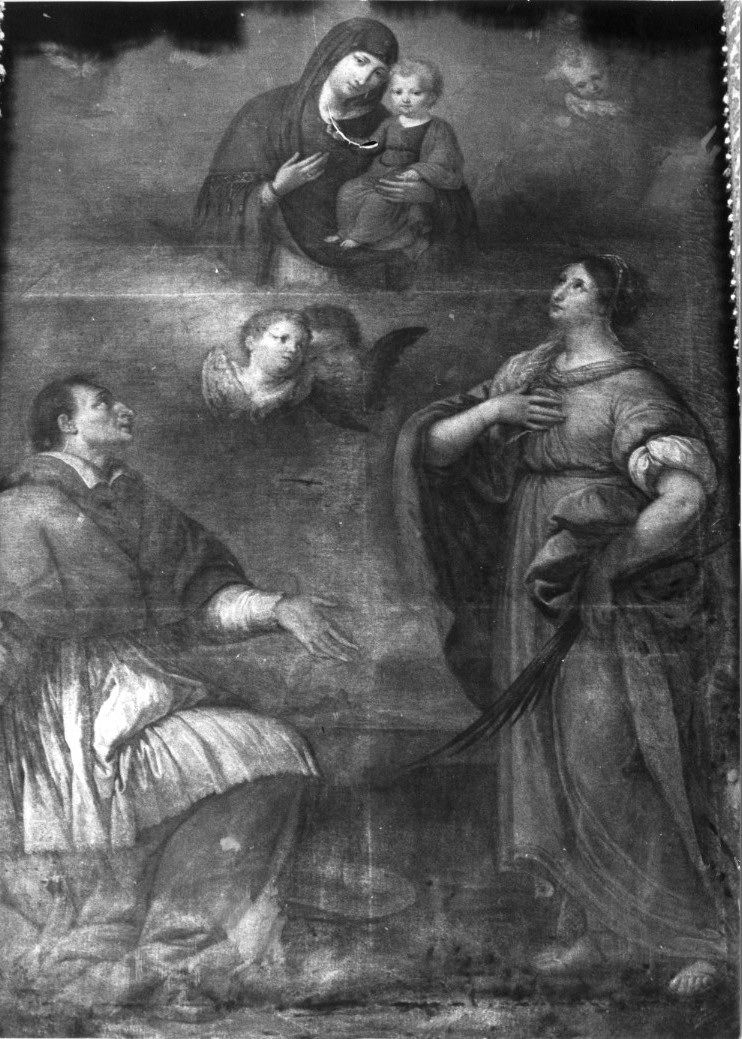 Madonna con bambino tra san carlo borromeo ed una santa martire (dipinto)