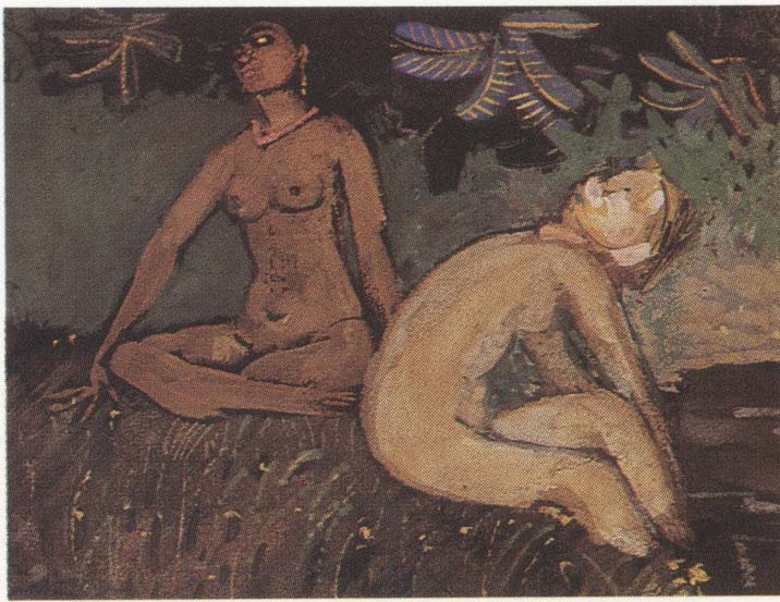 Ragazze nude nel bosco, dipinto