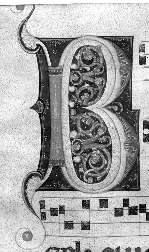 lettera B (miniatura) - ambito fiorentino-aretino (sec. XIII)