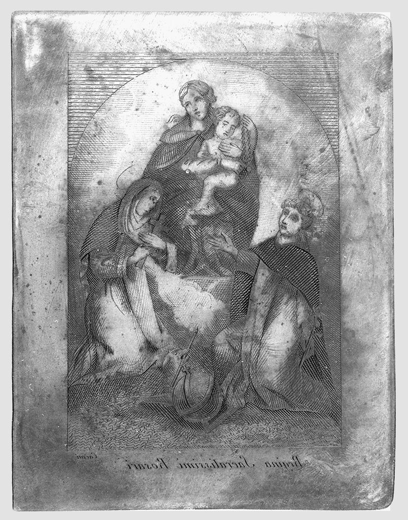Madonna del Rosario con San Domenico e Santa Caterina da Siena (matrice) di Carini - ambito italiano (sec. XIX)