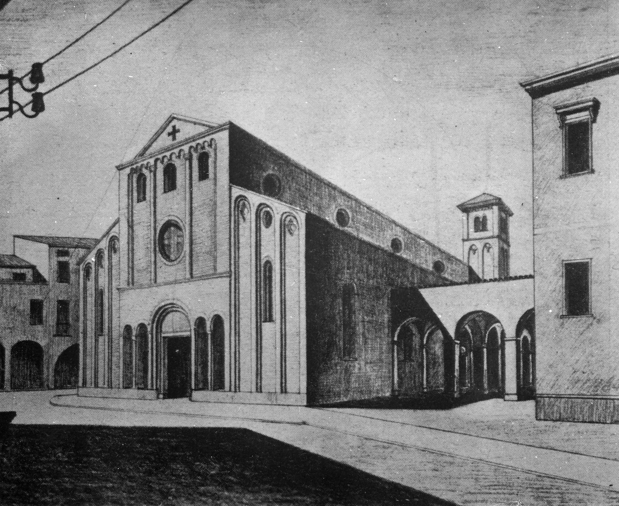 Chiesa Santa Sofia. Progetto restauro della facciata (negativo) di Gabinetto fotografico (XX)