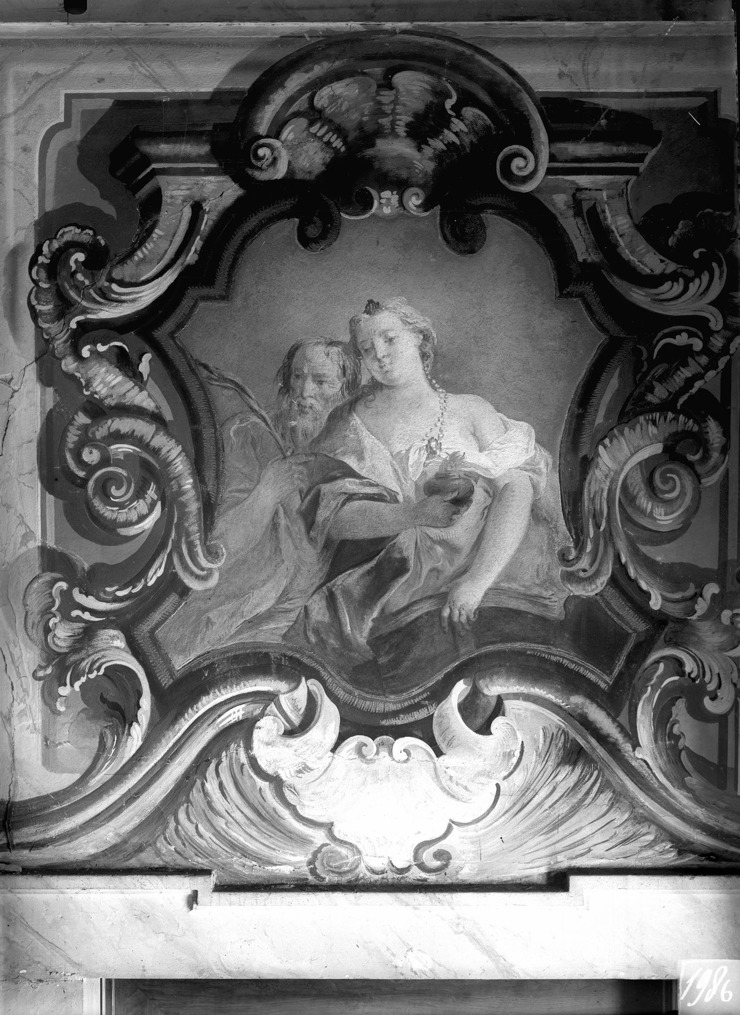 Villa Nazionale di Stra. Affresco del Guarana nella sala da biliardo (negativo) di Gabinetto fotografico (XX)