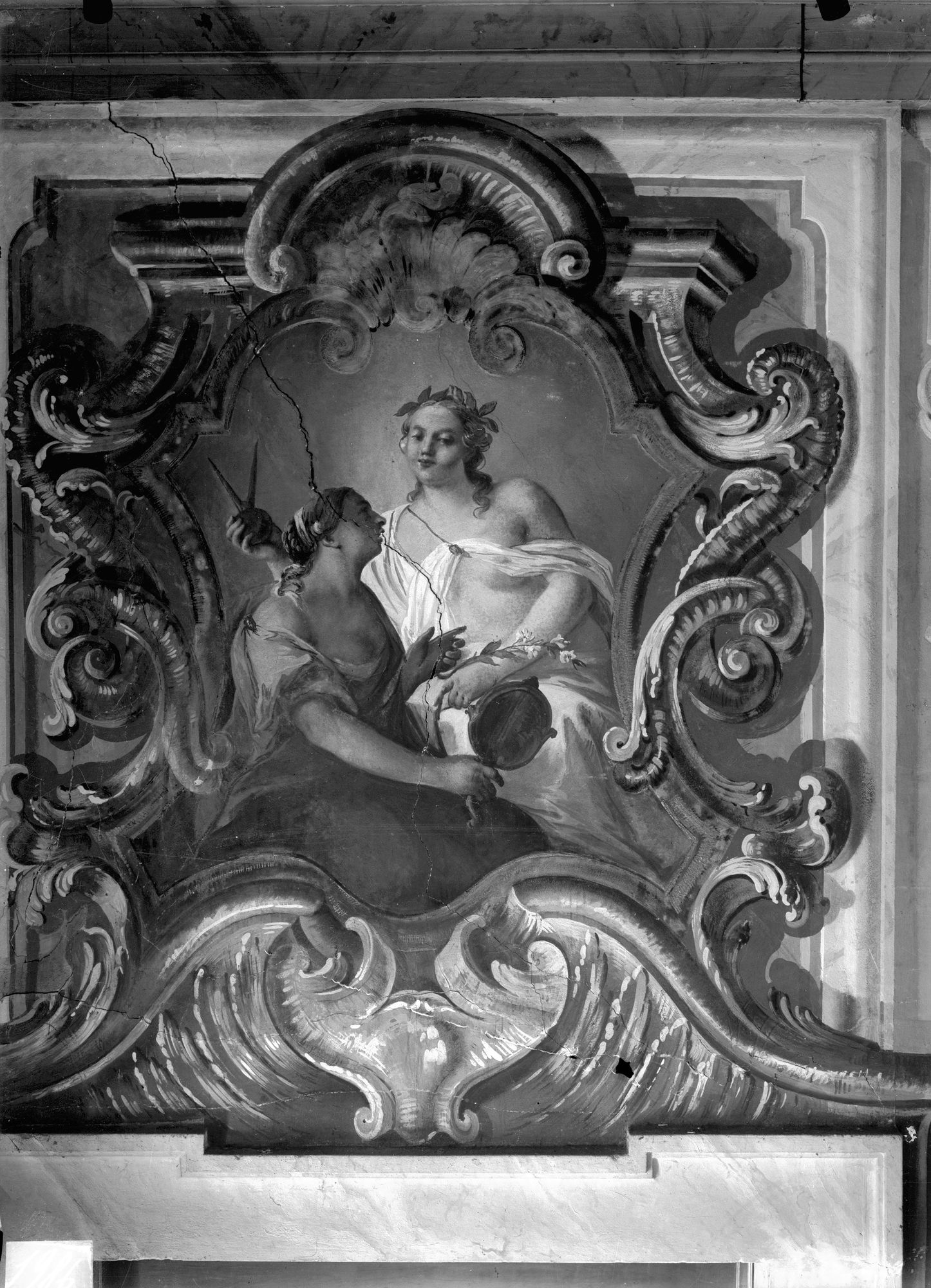 Villa Nazionale di Stra. Affresco del Guarana nella sala da biliardo (negativo) di Gabinetto fotografico (XX)