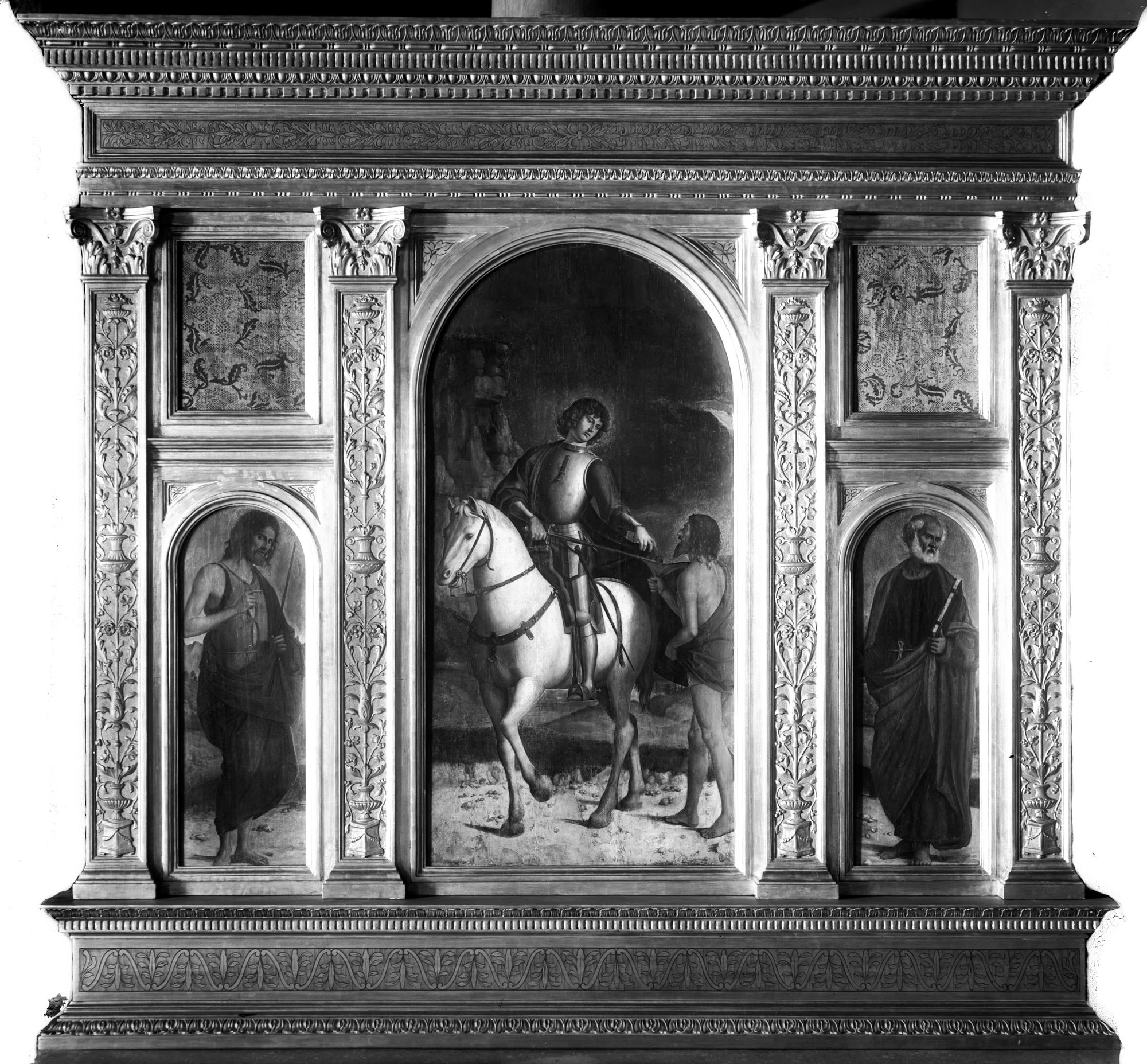 Navolè di Gango. Chiesa San Martino. Trittico dell'altare maggiore attribuito a Cima da Conegliano (negativo) di Gabinetto fotografico (XX)