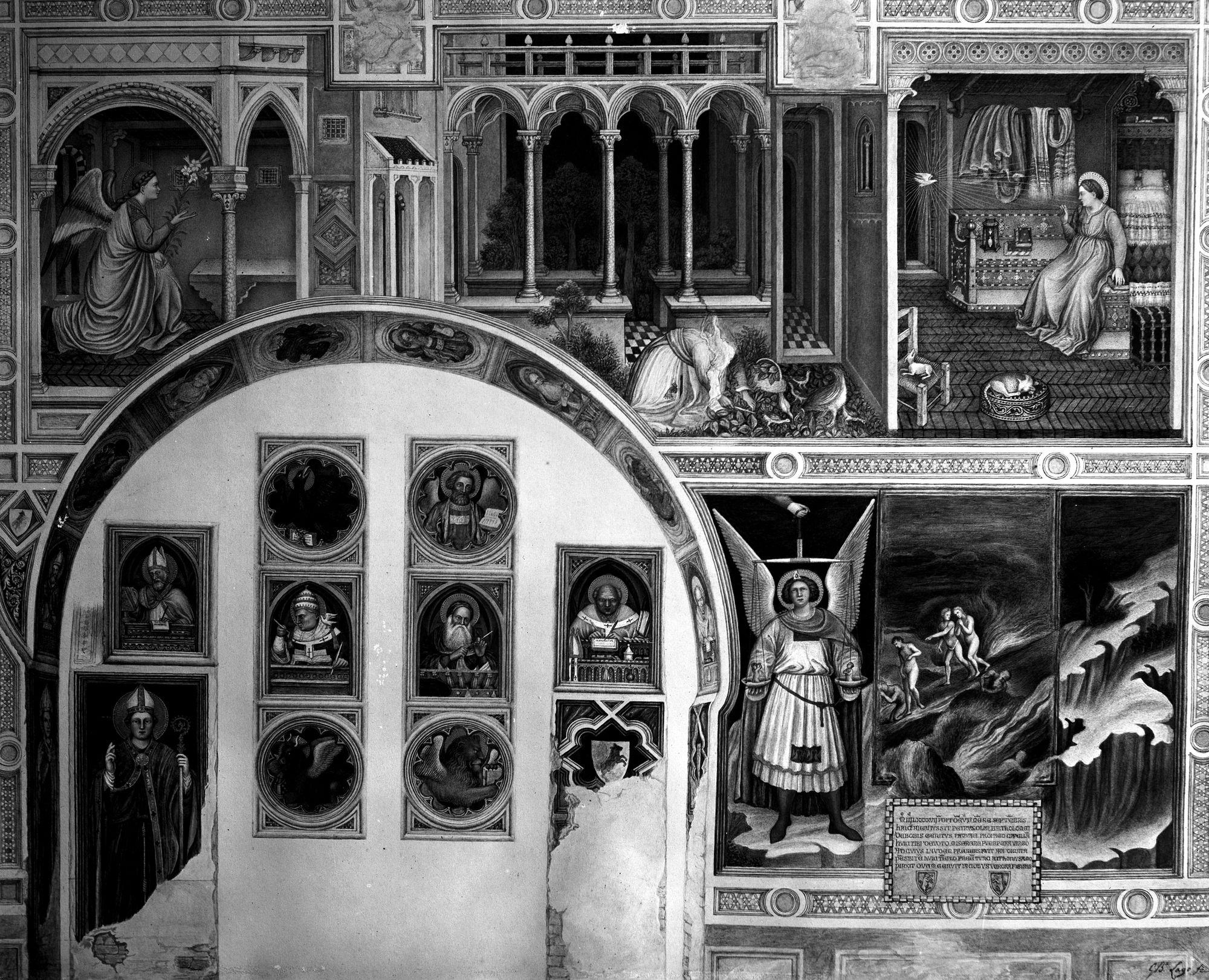 Padova. Museo Civico. Aquerelli di G.B.Lago, riproduzione gli affrschi di P. da Verona già in San Michele (negativo) di Gabinetto fotografico (XX)