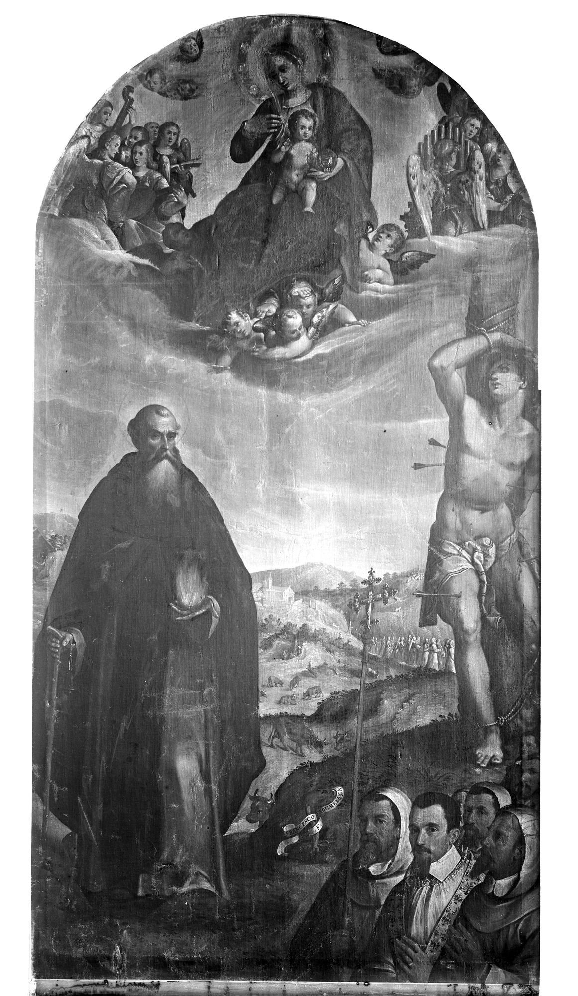 Mostra del dopolavoro. Belluno. Arcipretale di Castion. Francesco Frigimelica. Madonna in gloria con i SS. Antonio Abate e Sebastiano (negativo) di Gabinetto fotografico (XX)