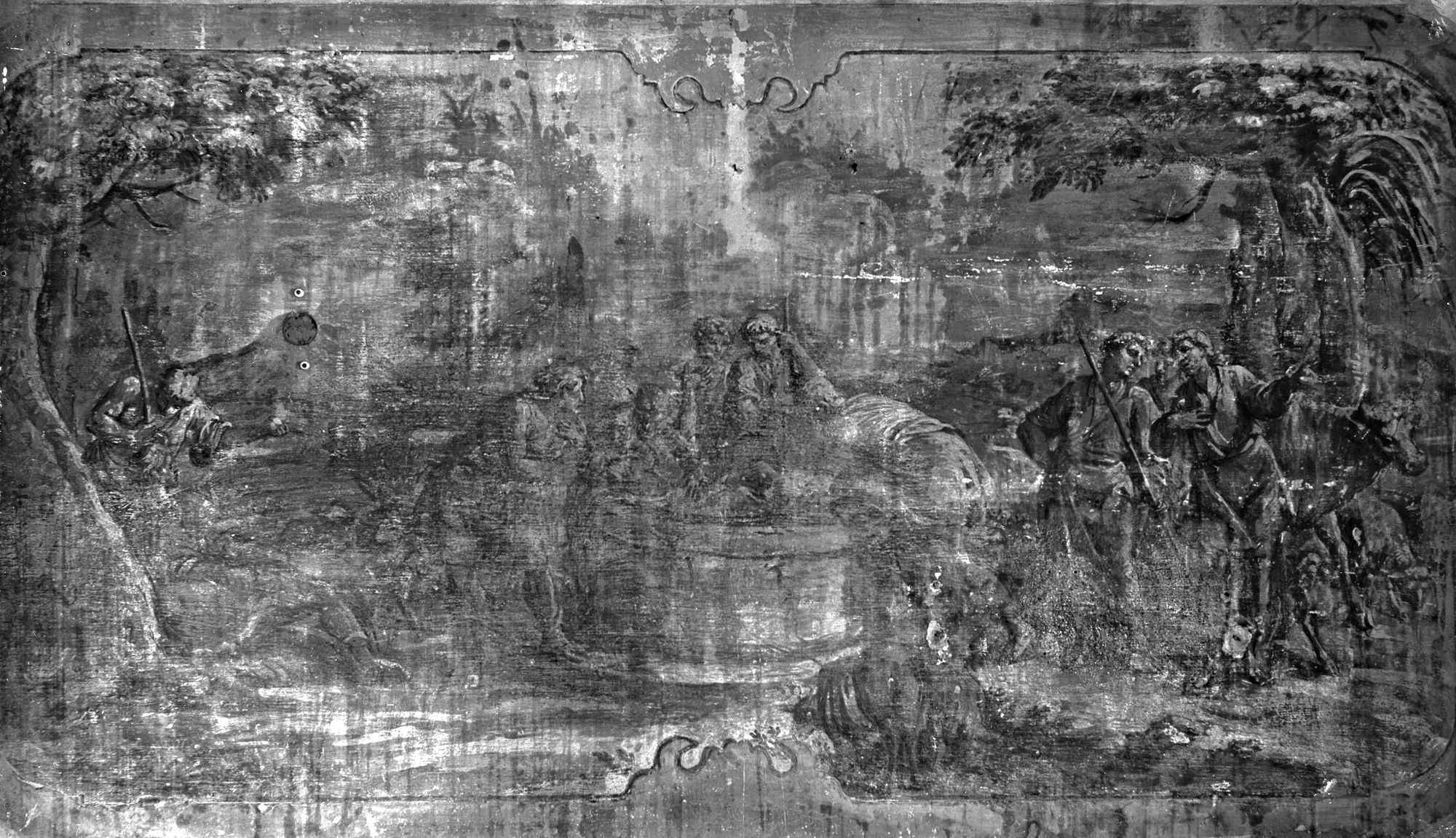 Arquà Petrarca. Casa De Pieri. Episodi religiosi. Chiaroscuri (negativo) di Gabinetto fotografico (XX)