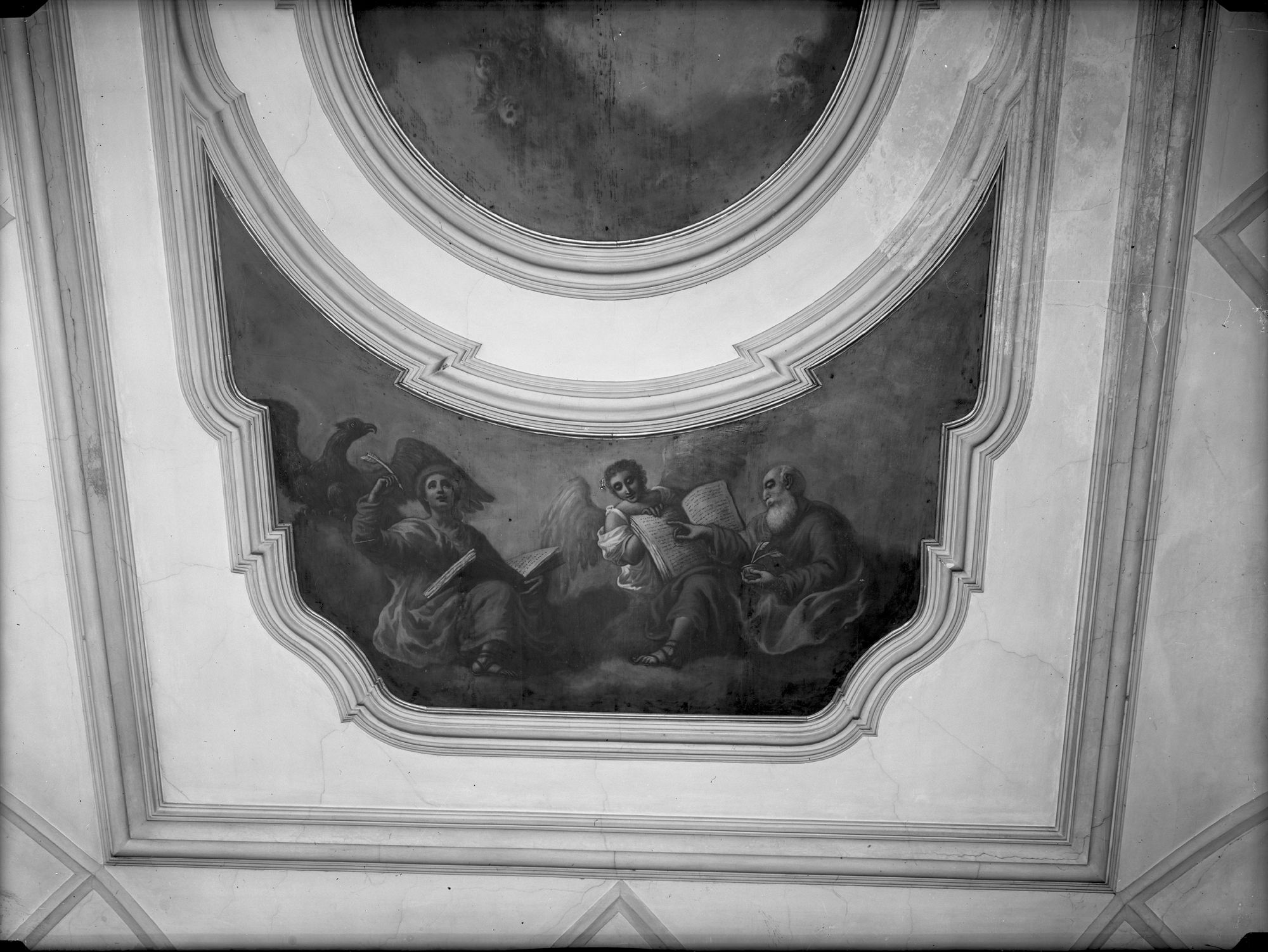 Chiesa San Gaetano. Soffitto. San Giovanni e San Matteo. Pitture sec. XVI (negativo) di Gabinetto fotografico (XX)