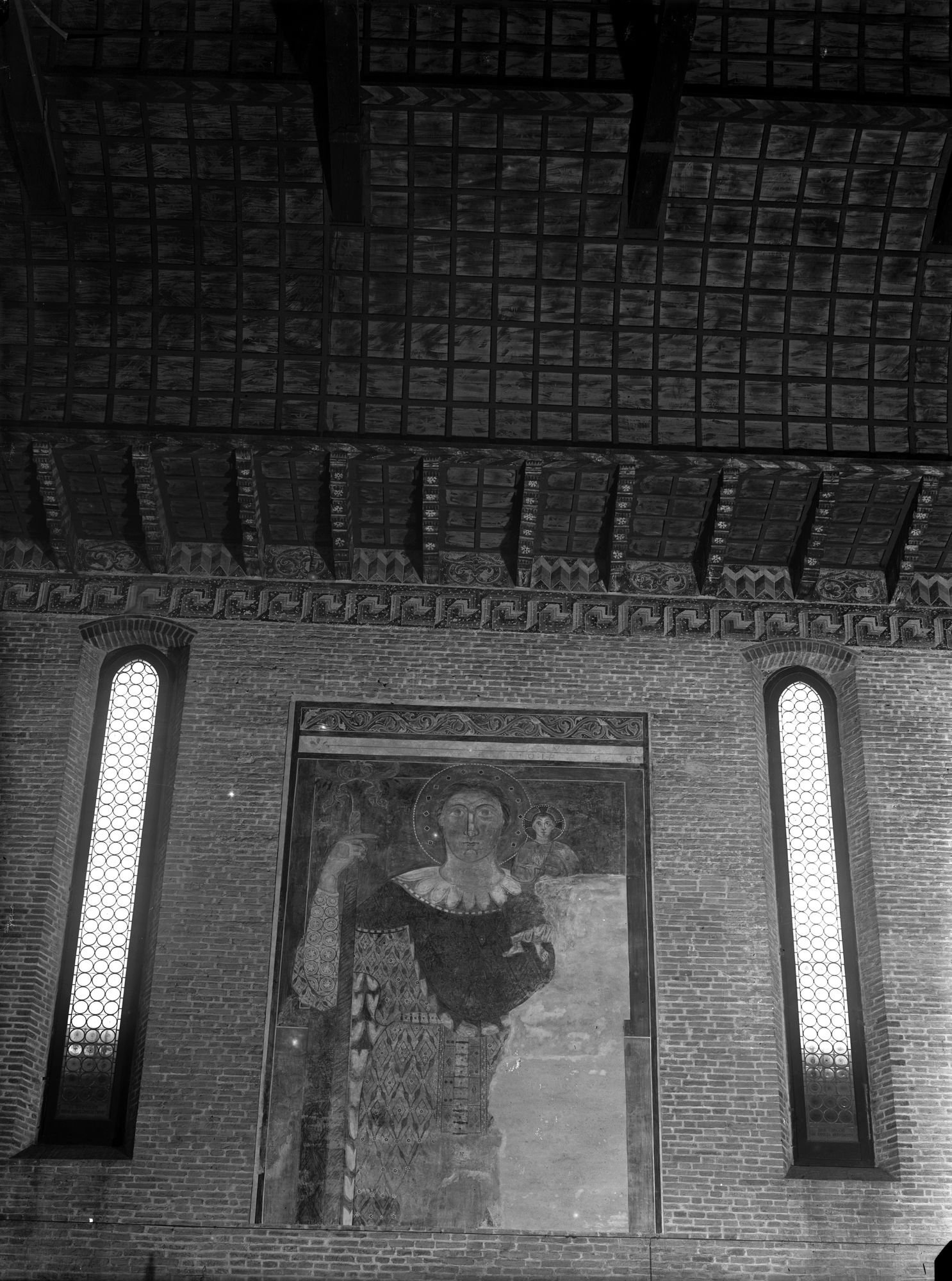 Chiesa San Francesco. San Cristoforo e il soffitto a carena (negativo) di Gabinetto fotografico (XX)