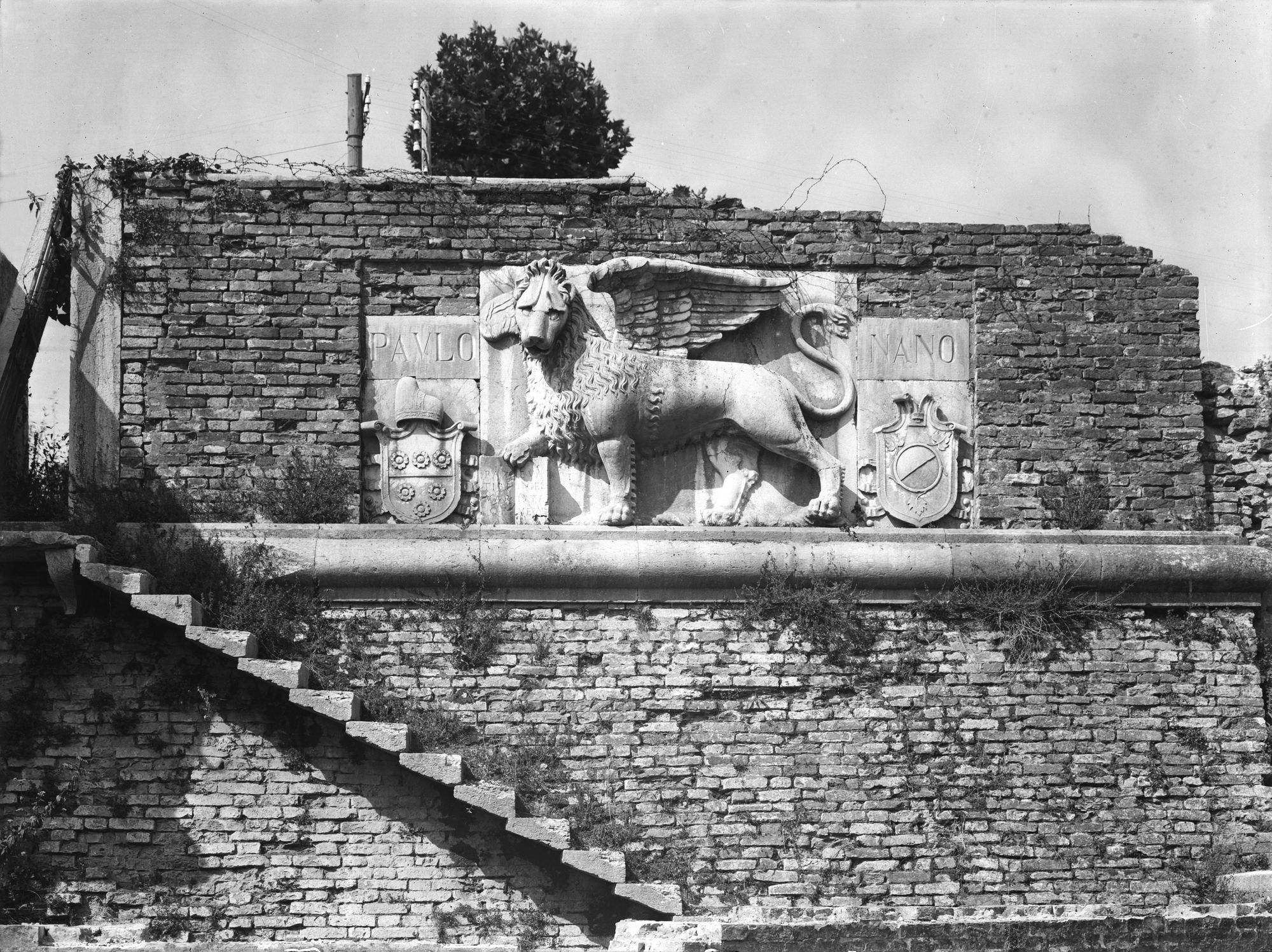 Mura. Leone veneziano con stemmi (negativo) di Gabinetto fotografico (XX)