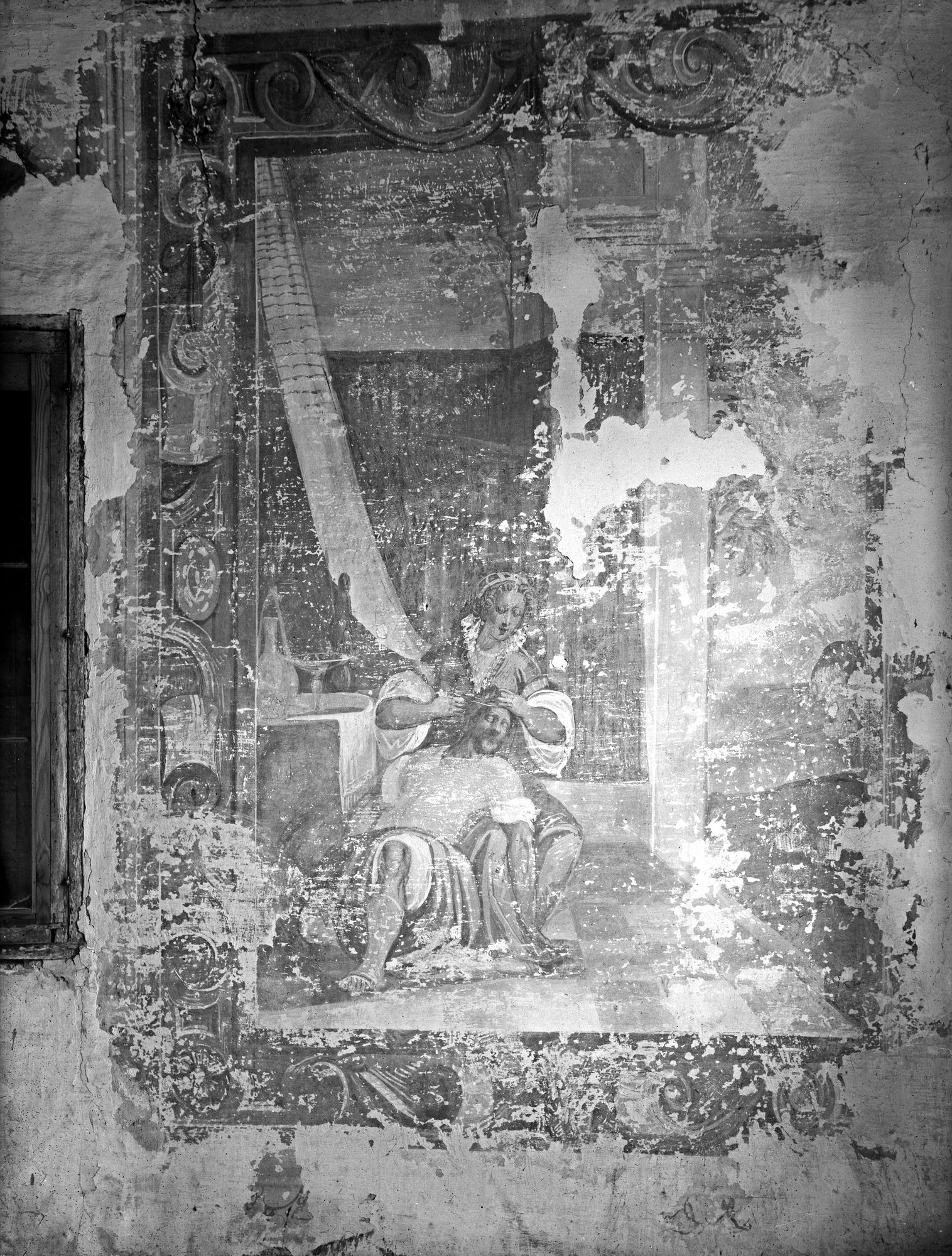 Villa Morchio. Affresco. Sansone e Dalila ? (negativo) di Gabinetto fotografico (XX)