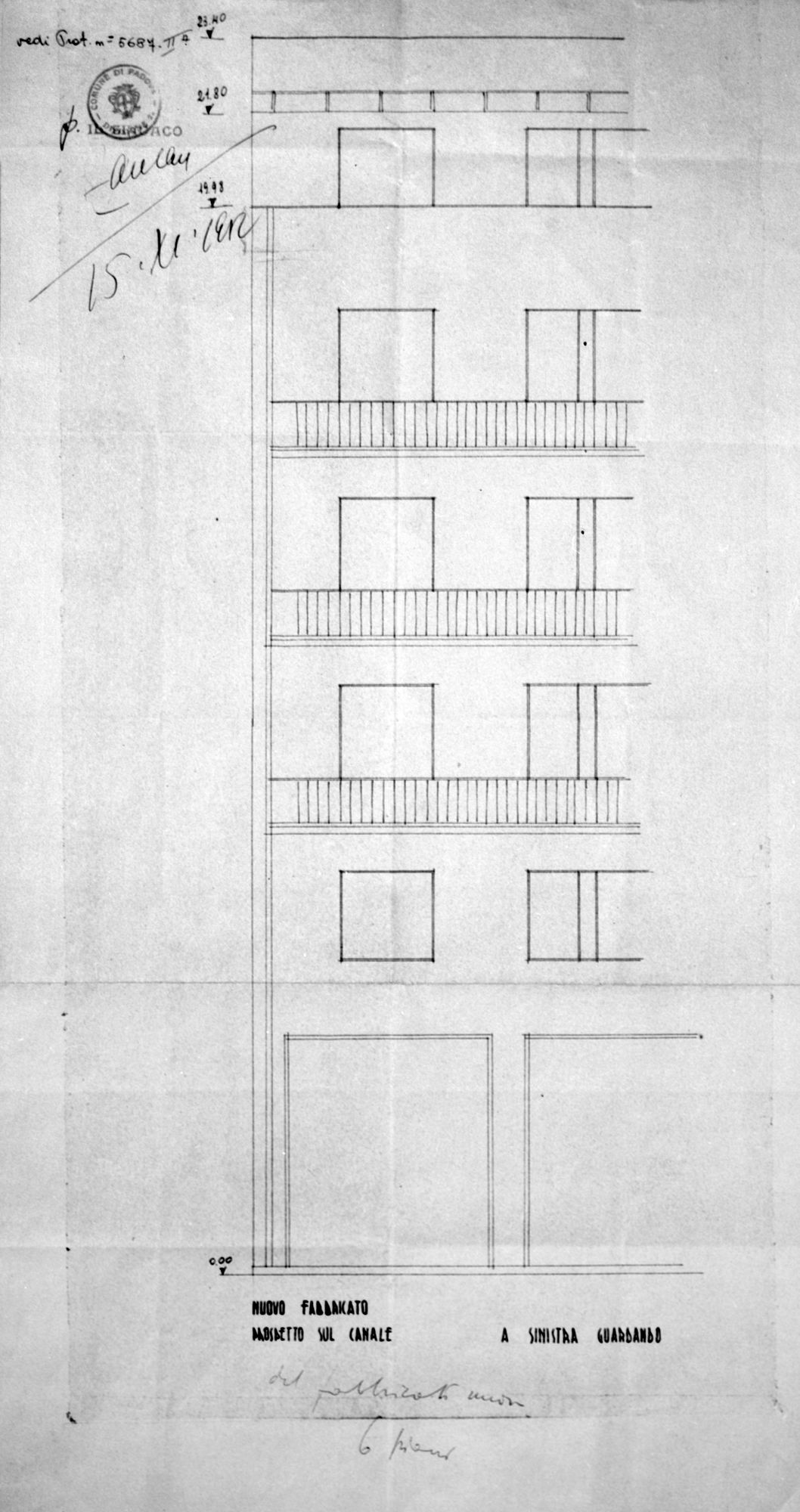 Progetto nuova costruzione sul Naviglio. Soc. SILE (negativo) di Gabinetto fotografico (XX)