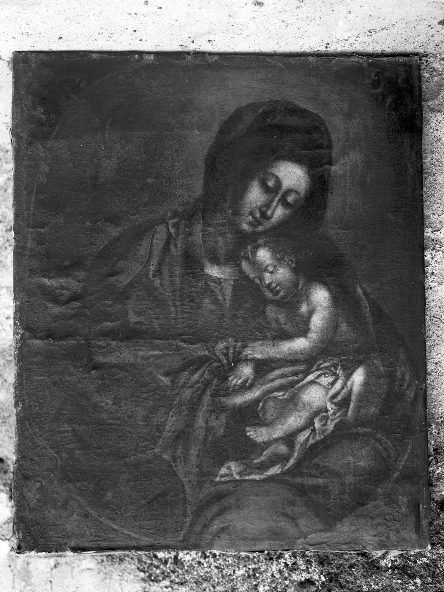 Chiesa San Simon. Madonna e Bambino. Quadro (negativo) di Gabinetto fotografico (XX)
