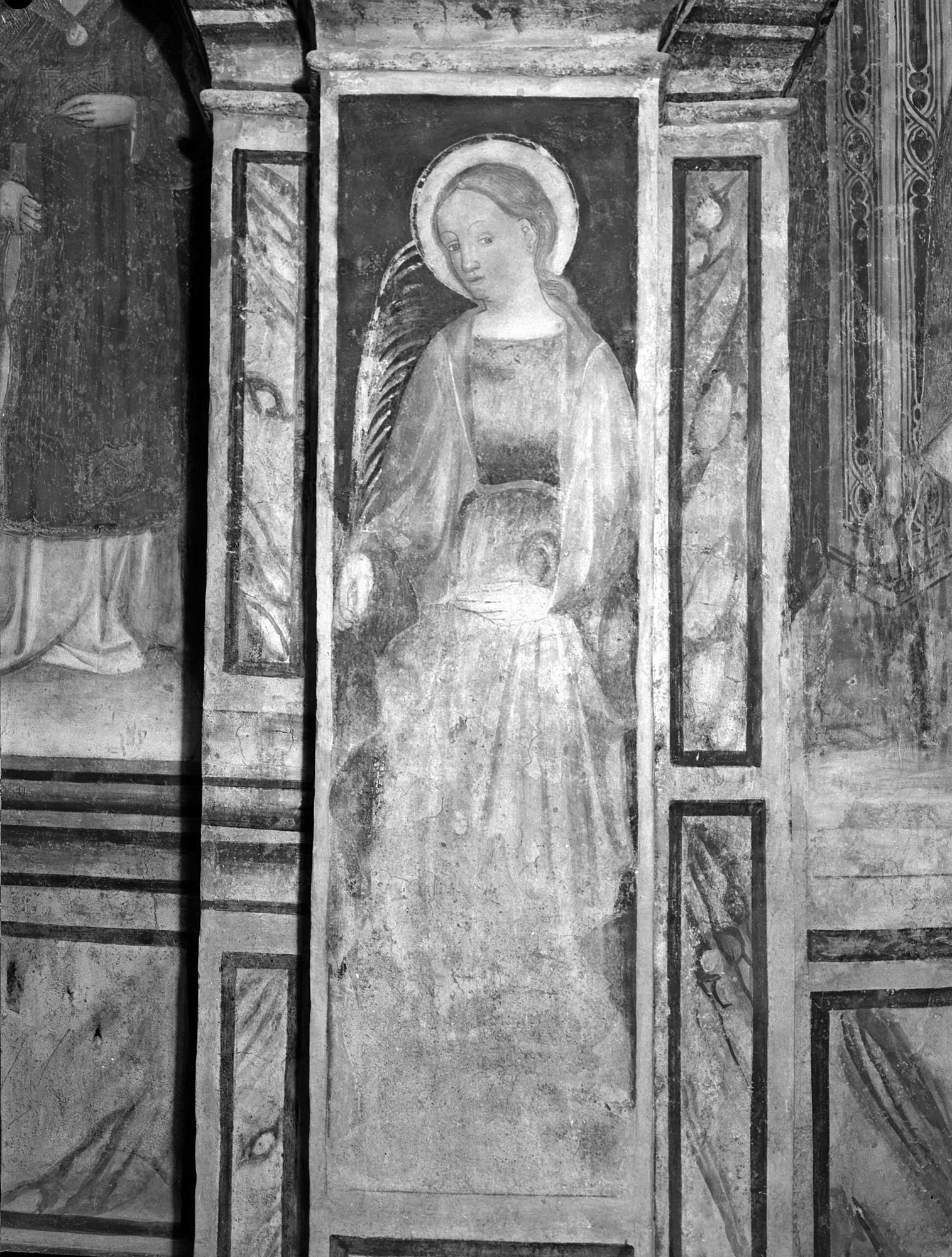 Ospitale. Chiesetta di San Lorenzo. Affresco su piedistallo (negativo) di Gabinetto fotografico (XX)