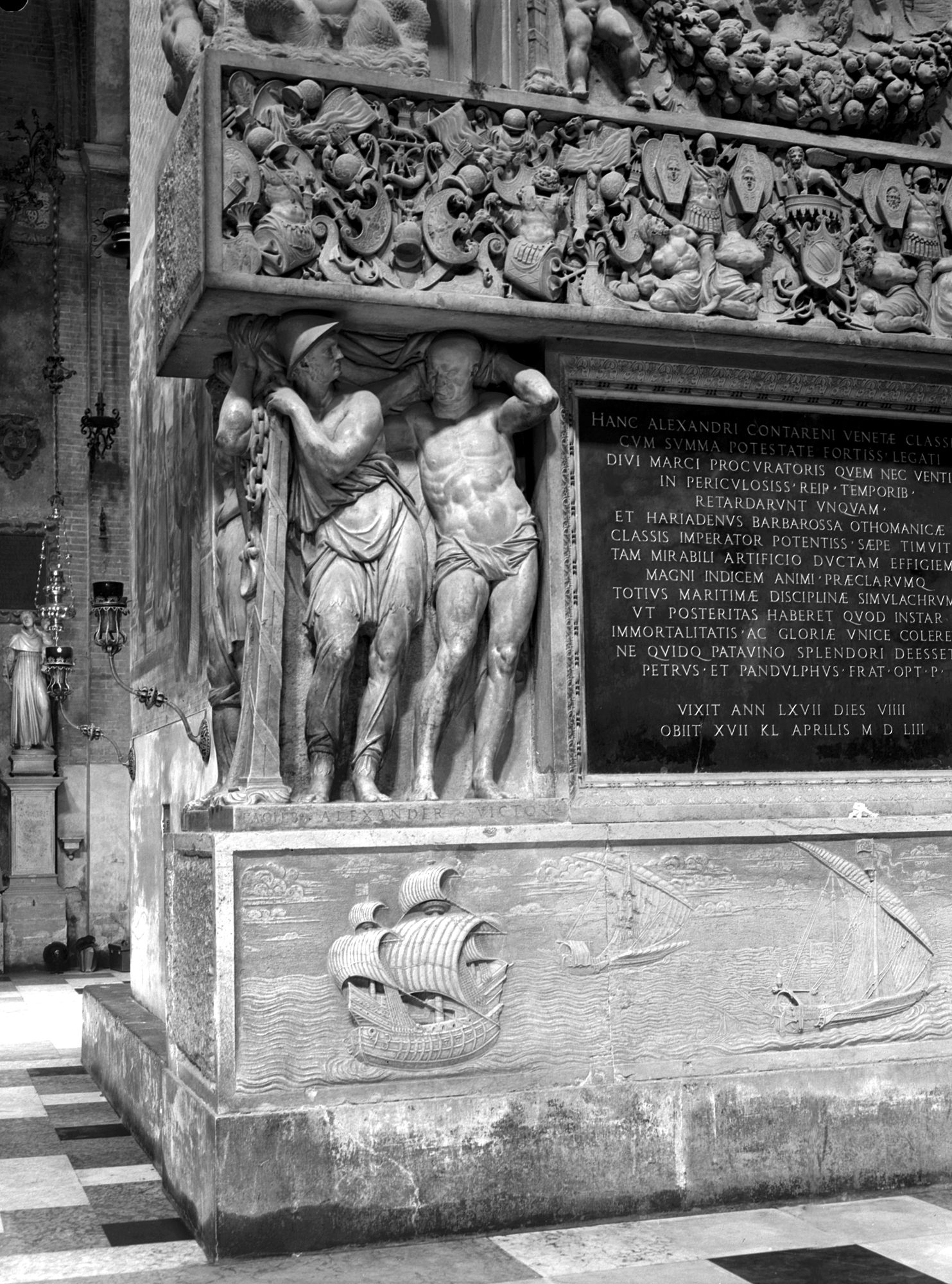 Chiesa del Santo. Monumento Contarini. Particolare (negativo) di Gabinetto fotografico (XX)