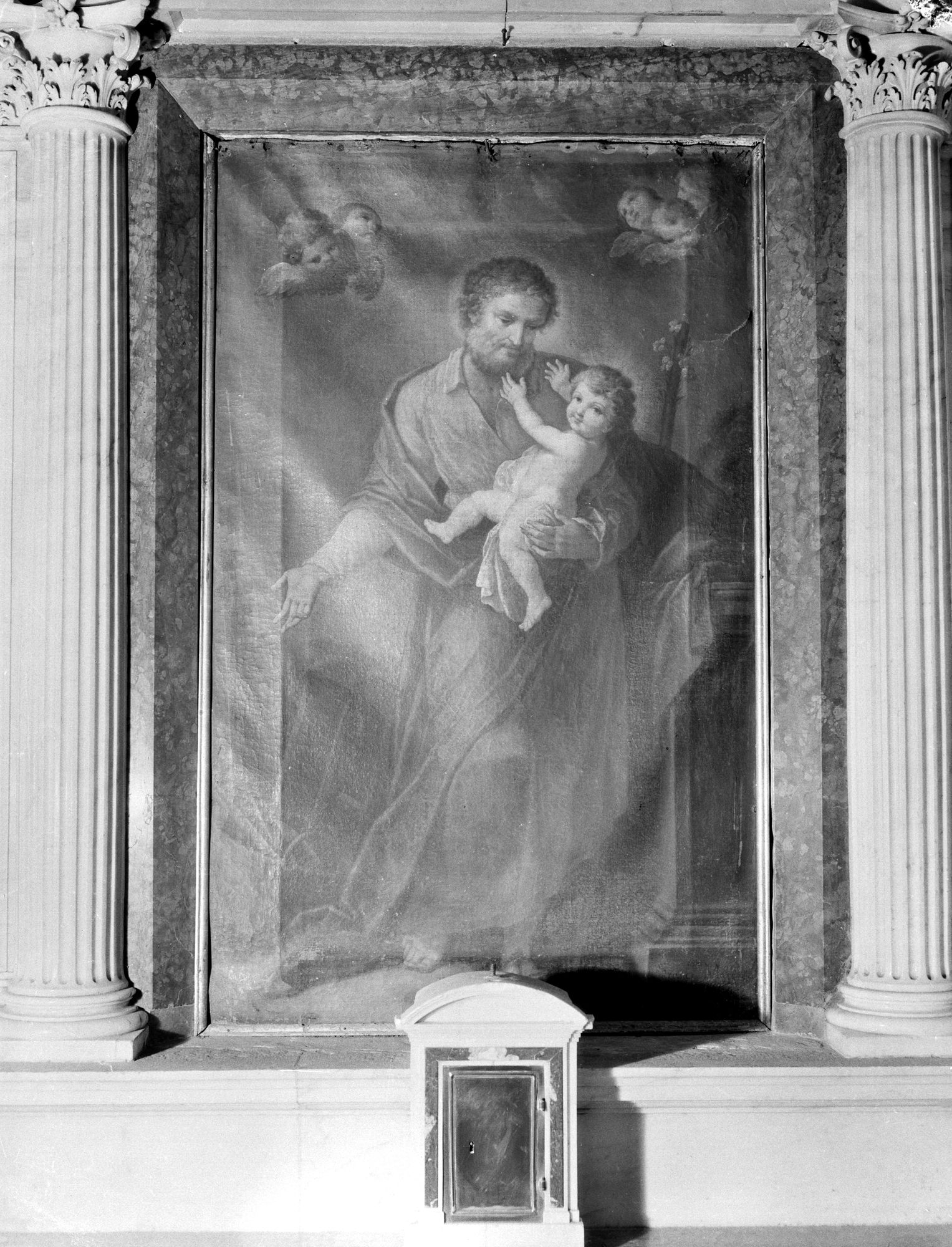 Chiesa. San Giuseppe e Bambino. Pittura (negativo) di Gabinetto fotografico (XX)