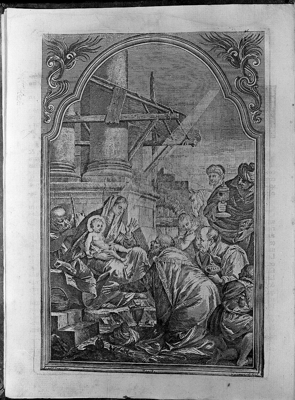 adorazione dei Re Magi (stampa) di Giampiccoli Giuliano, Zugno Francesco (sec. XVIII)