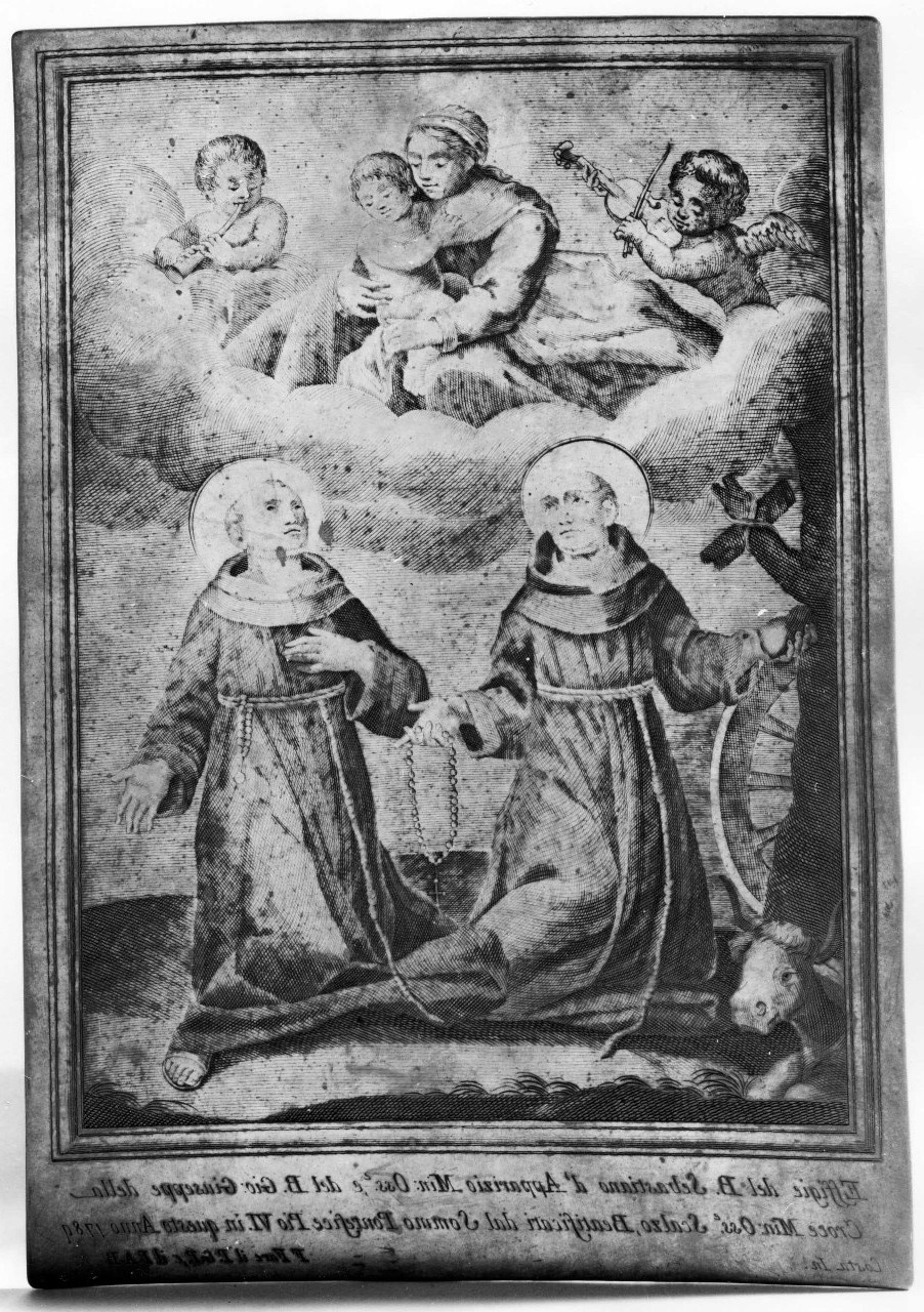 Beato Sebastiano d'Apparizio e Beato Giovanni Giuseppe della Croce (matrice) di Costa Agostino (sec. XVIII)