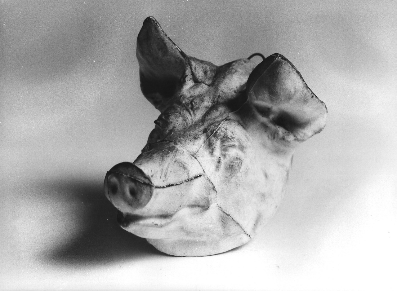 testa di maiale (calco, opera isolata) - produzione coreglina (fine sec. XIX)