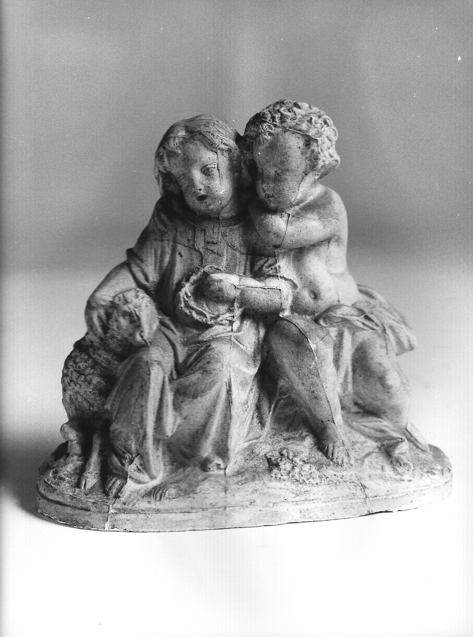 bambino con bambina e agnello (calco, opera isolata) - produzione coreglina (fine sec. XIX)