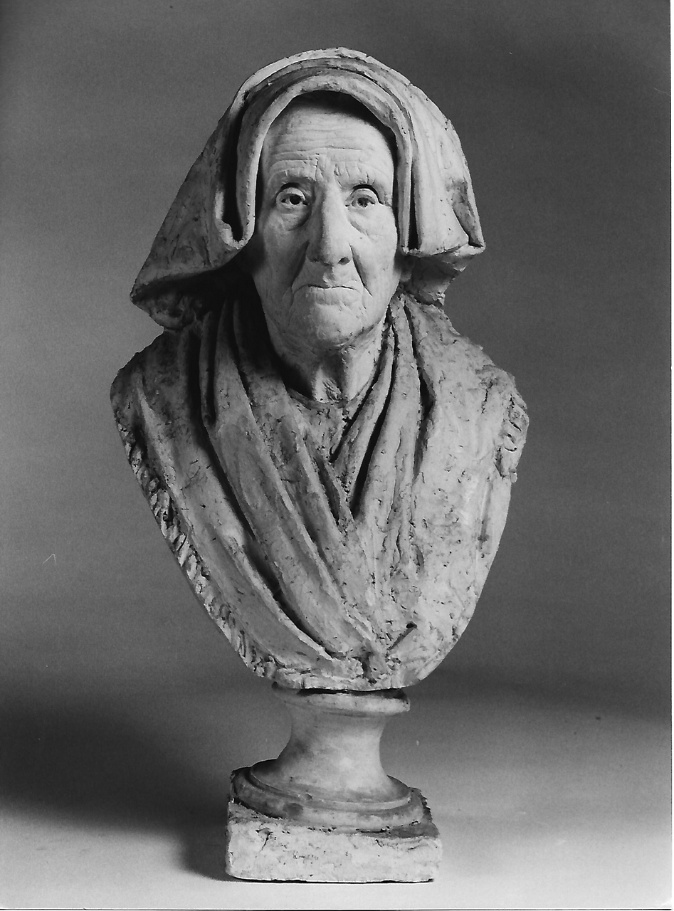 busto di donna anziana (calco, opera isolata) - produzione coreglina (secc. XIX/ XX)