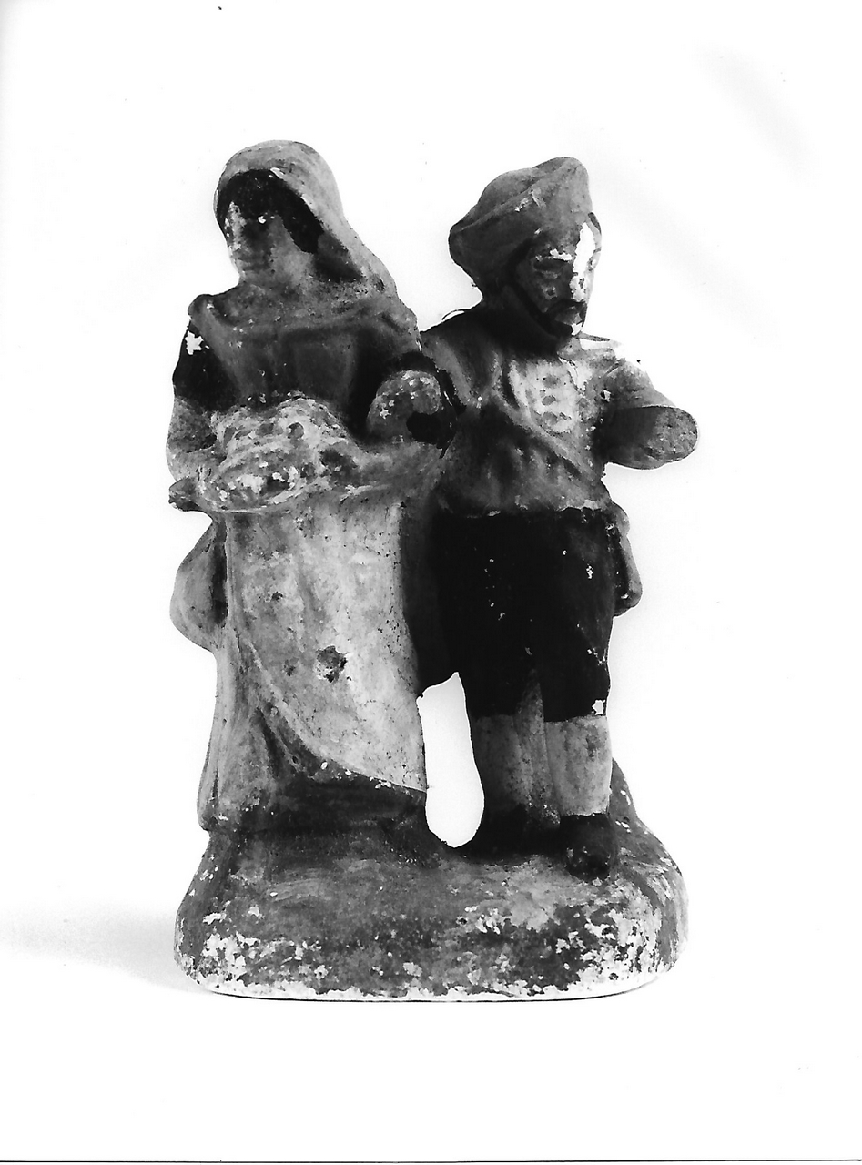 figura maschile e figura femminile (calco, opera isolata) - produzione coreglina (inizio sec. XX)