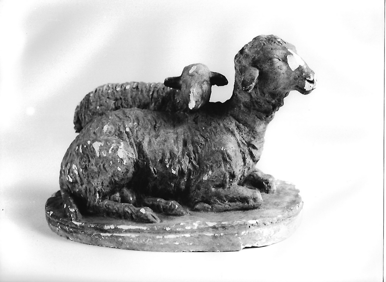 due pecore (calco, opera isolata) - produzione coreglina (secc. XIX/ XX)