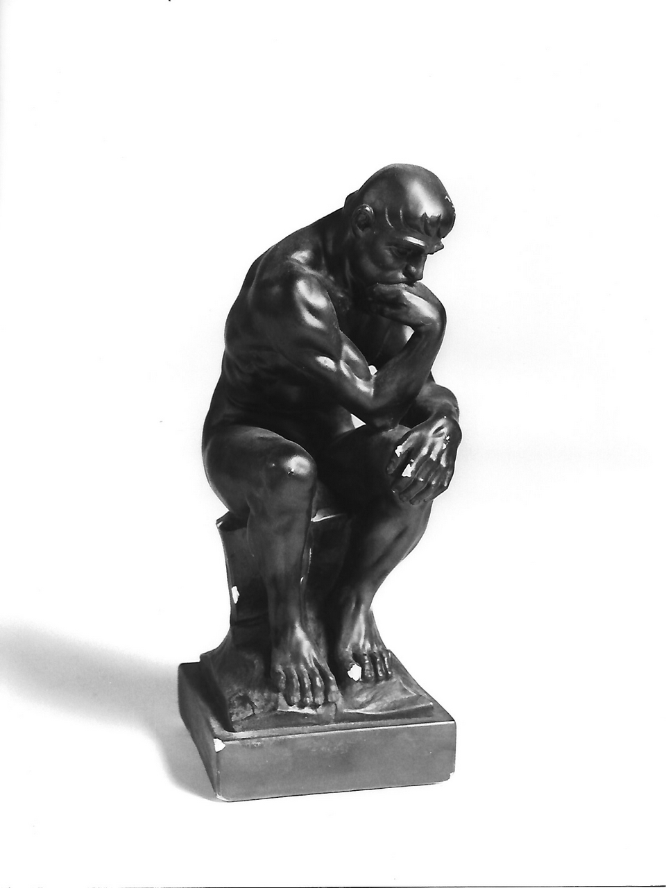 figura maschile seduta (calco, opera isolata) - produzione coreglina (secc. XIX/ XX)