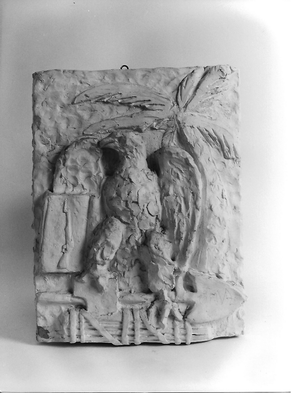 Aquila imperiale con fascio e palma (calco, opera isolata) - produzione coreglina (sec. XX)