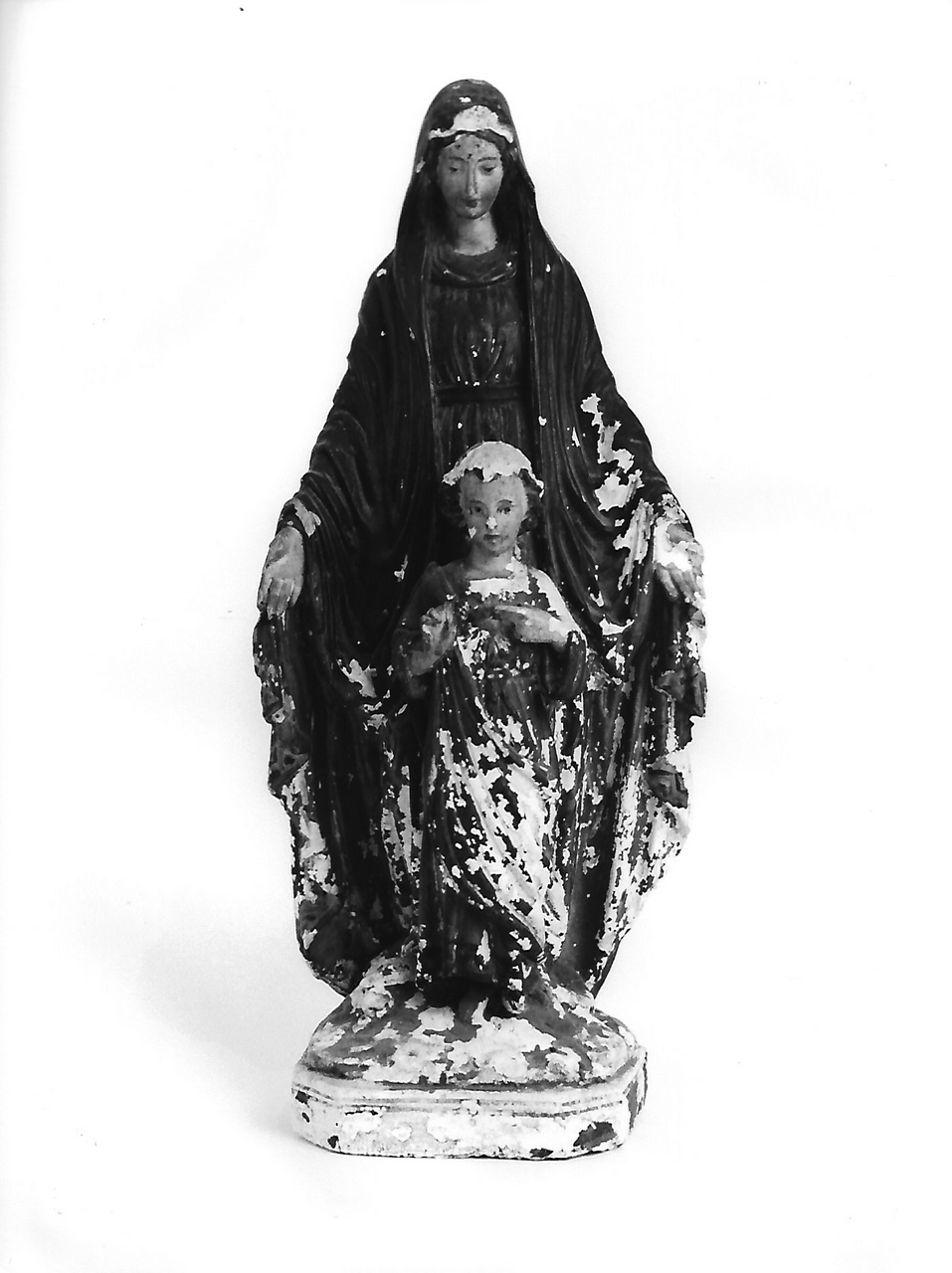 Madonna che sconfigge Satana con Gesù bambino redentore (calco, opera isolata) - produzione coreglina (secc. XIX/ XX)