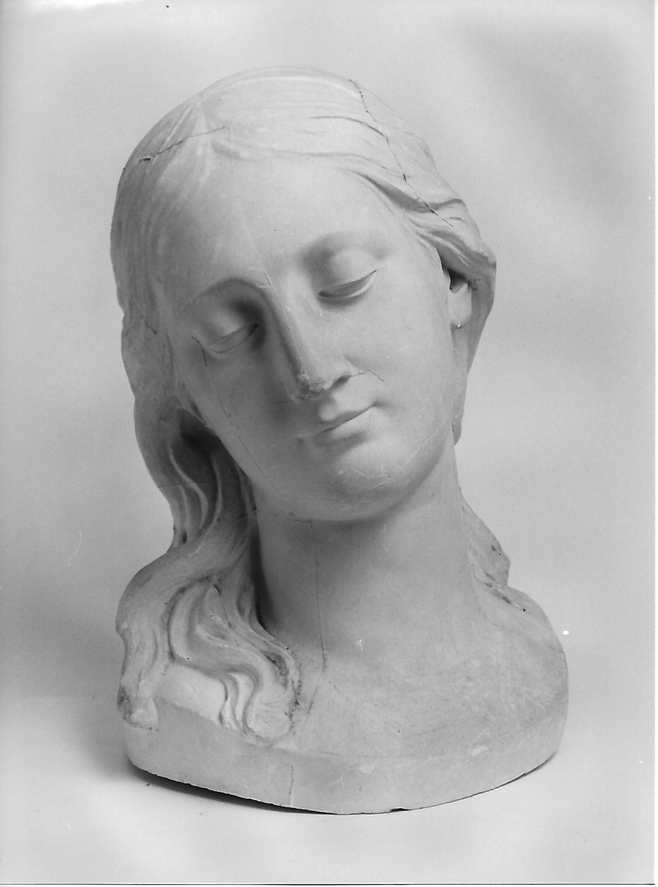 testa femminile (calco, opera isolata) - produzione coreglina (secc. XIX/ XX)