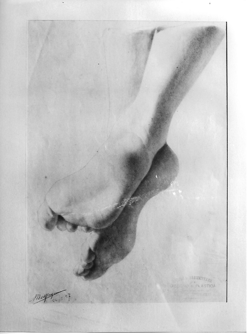 piede destro e sinistro (disegno, opera isolata) - produzione coreglina (sec. XIX)