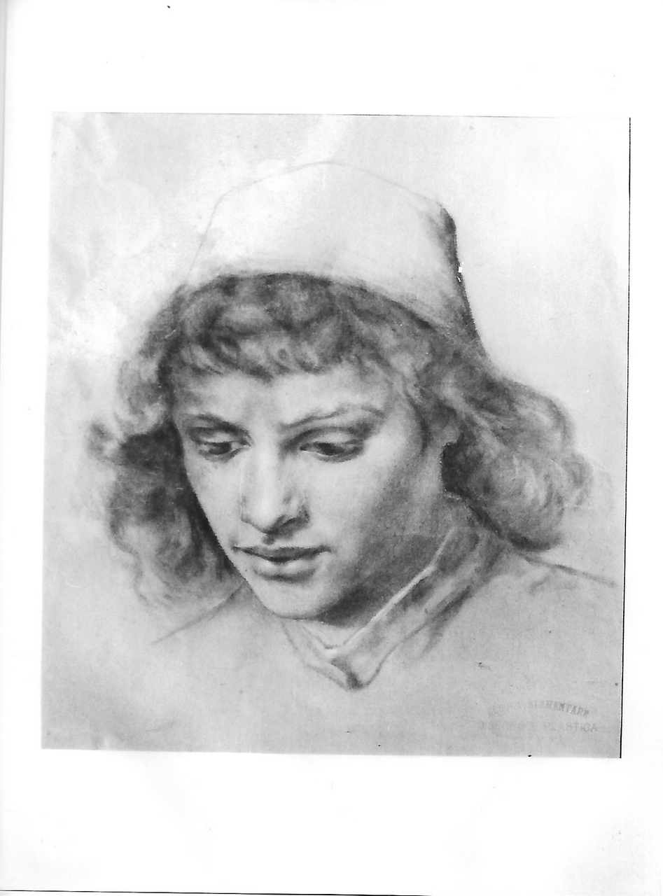 volto femminile (disegno, opera isolata) - produzione coreglina (secc. XIX/ XX)
