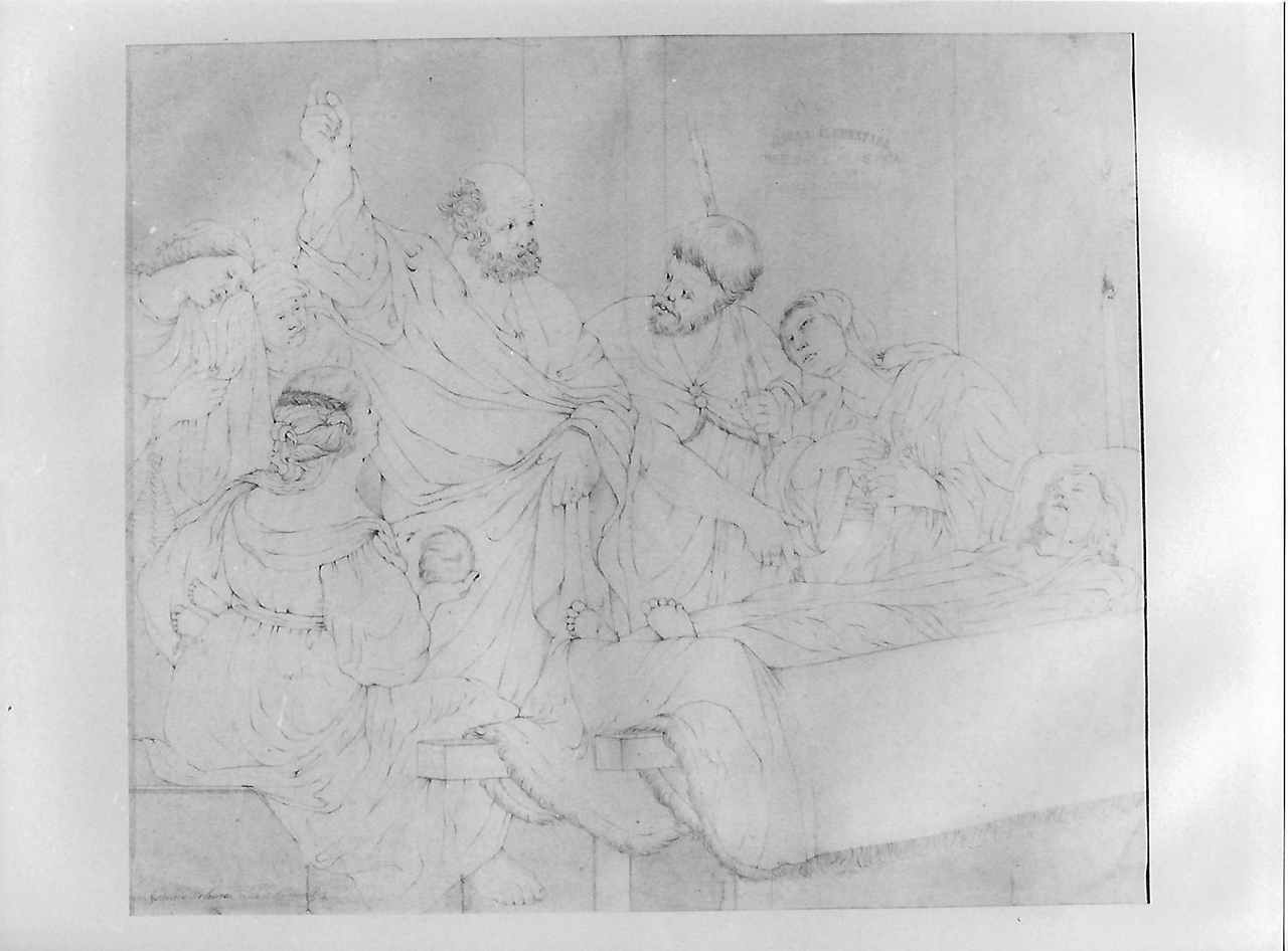 compianto sul Cristo morto (disegno, opera isolata) - produzione coreglina (sec. XIX)