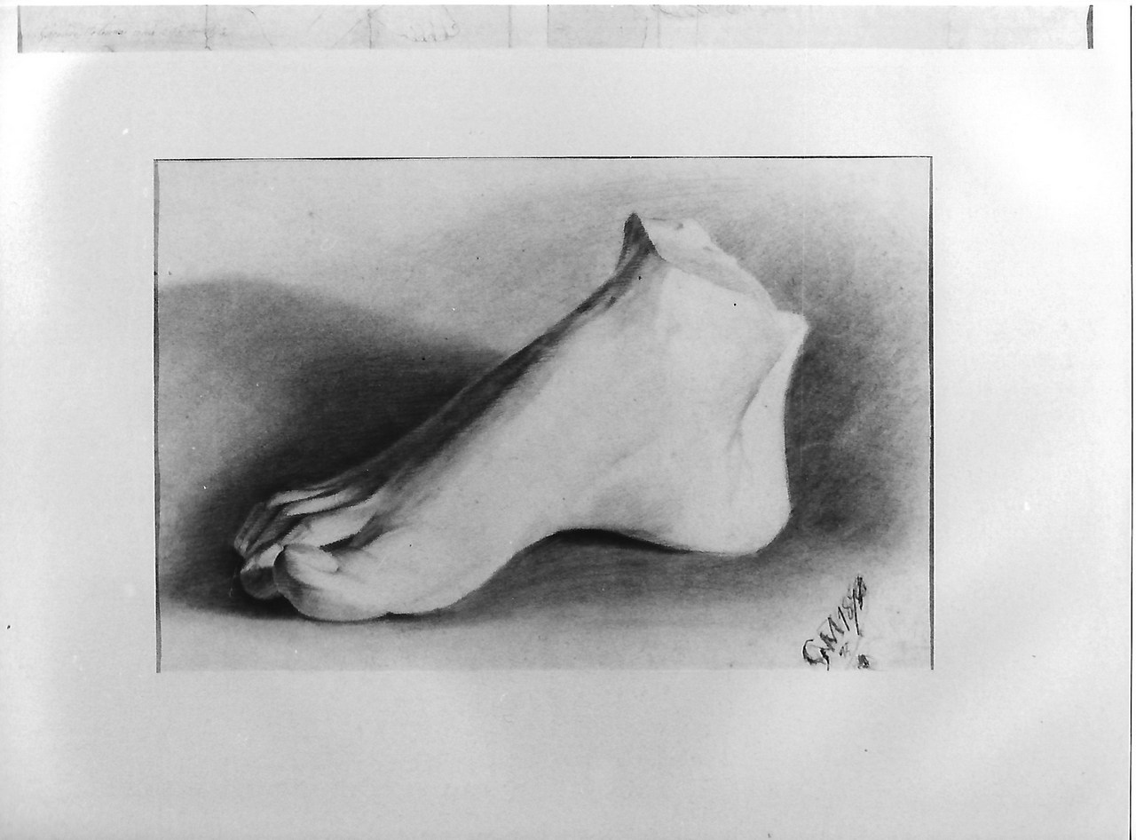 piede destro (disegno, opera isolata) - produzione coreglina (sec. XIX)