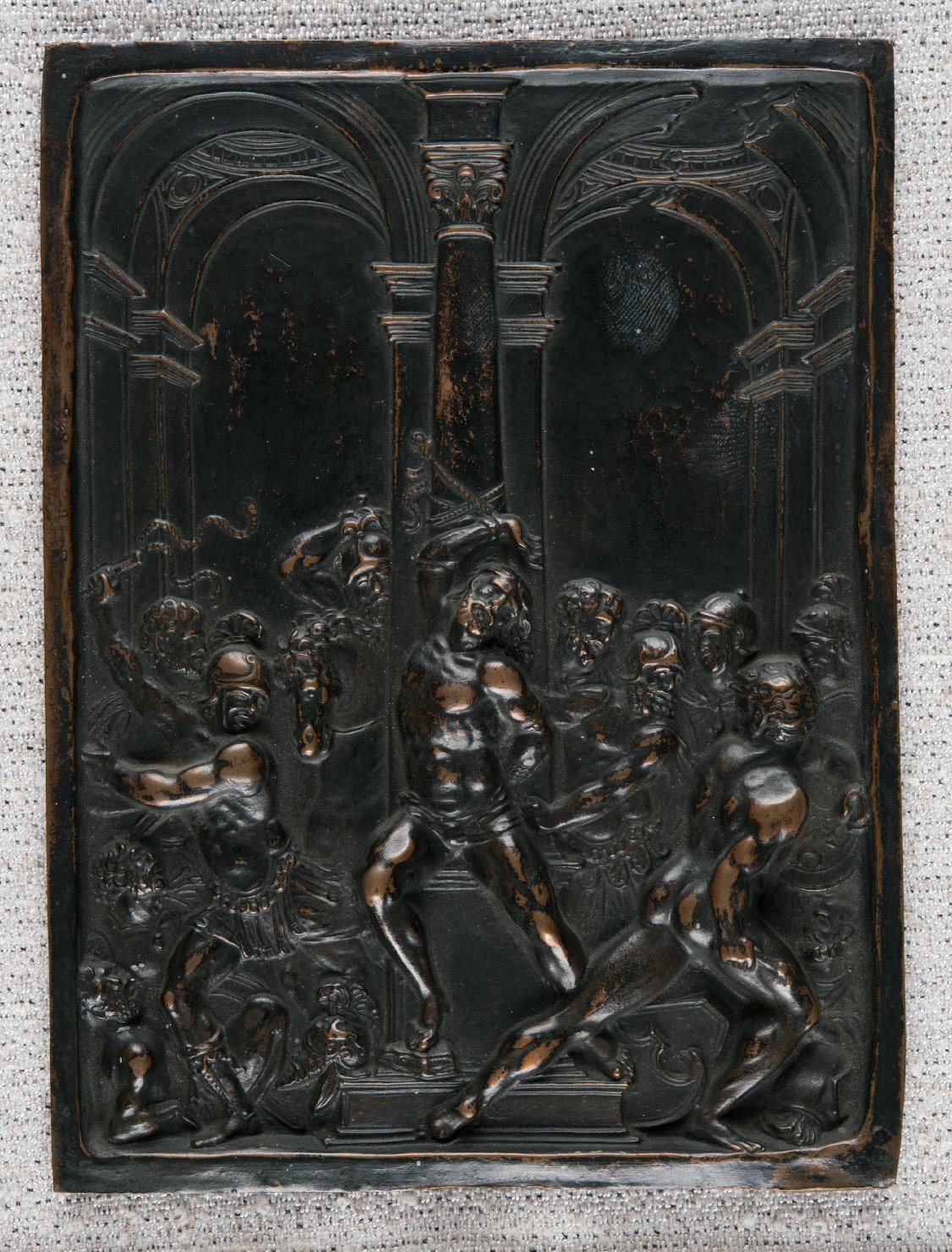 flagellazione di Cristo (placchetta, opera isolata) - bottega romana (sec. XVI)