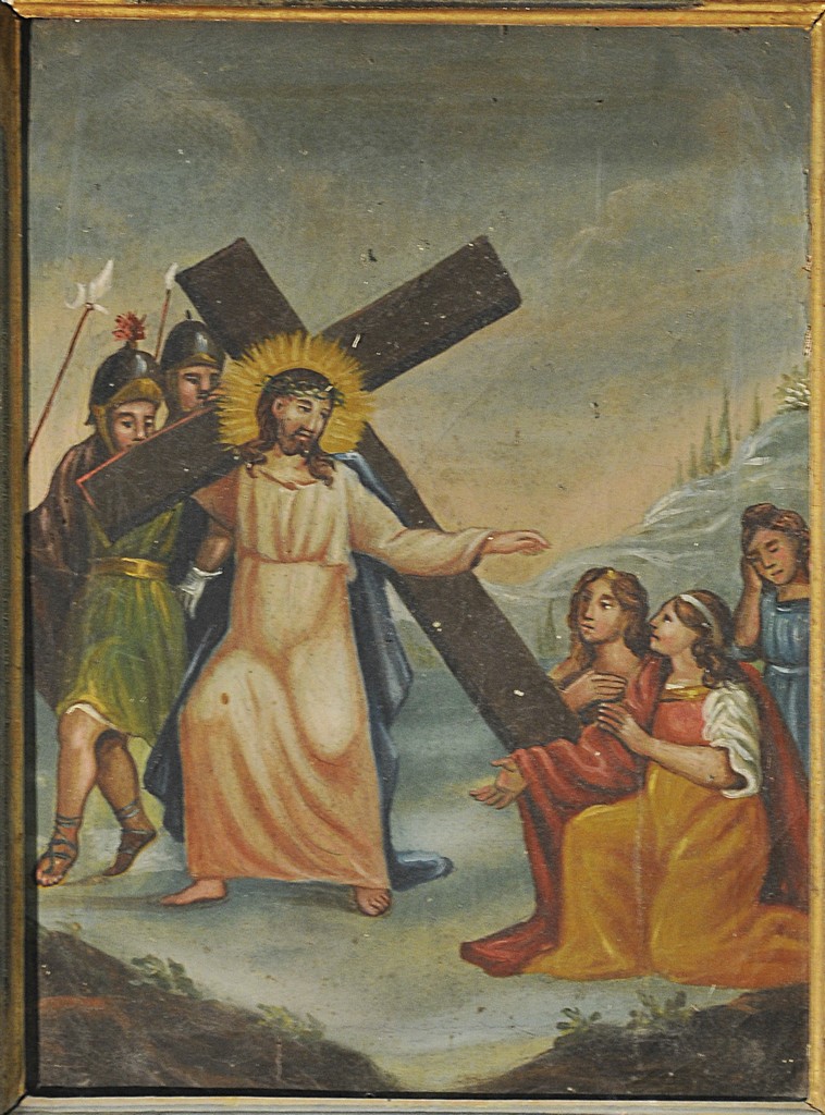 Stazione VIII: Gesù consola le donne di Gerusalemme (stazione della Via Crucis, elemento d'insieme) di Coccia Luigi (attribuito) (sec. XIX)