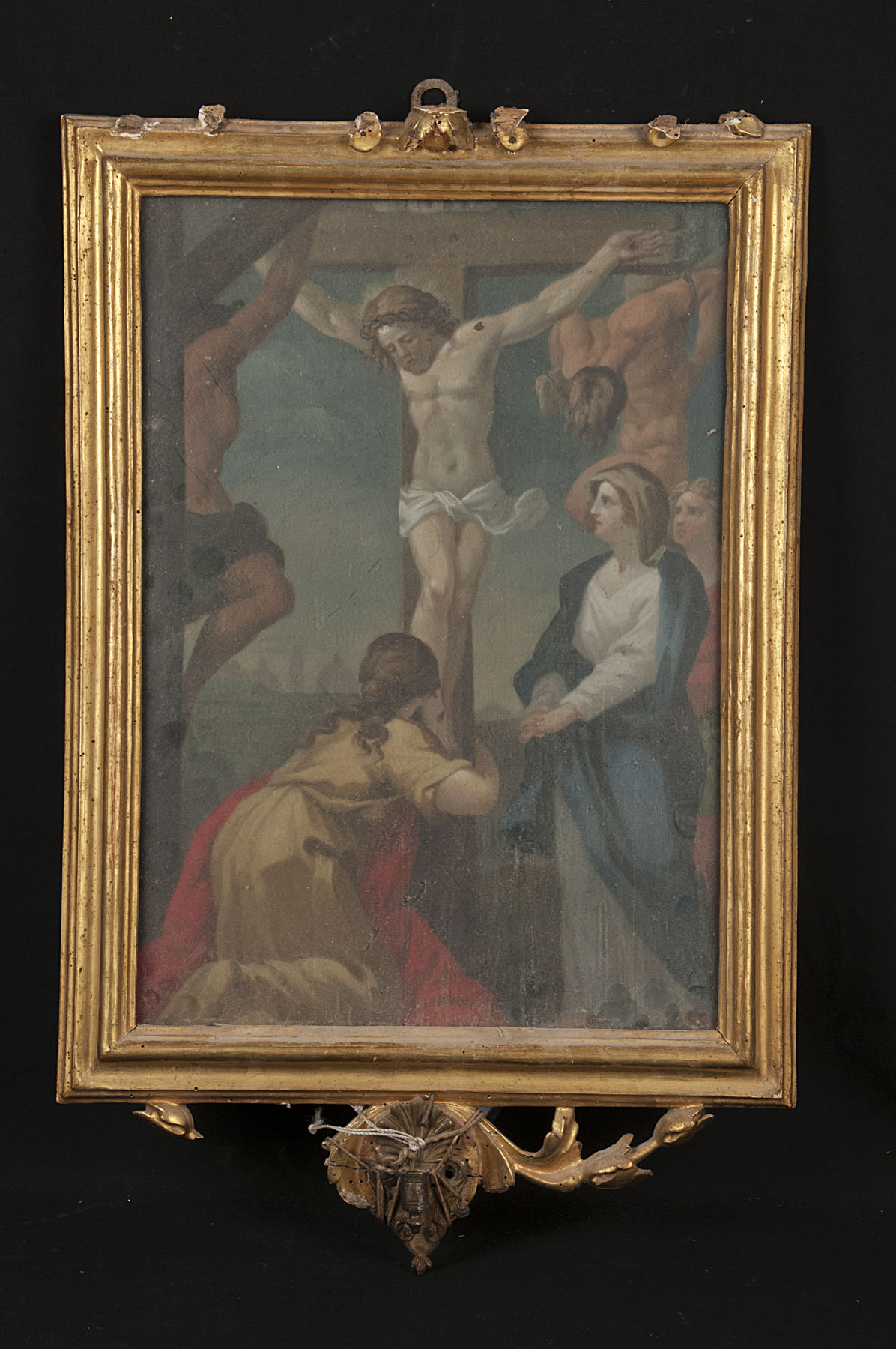stazione XII: Gesu' innalzato e morto in croce (dipinto, elemento d'insieme) di Lucci Filippo (fine sec. XVIII)