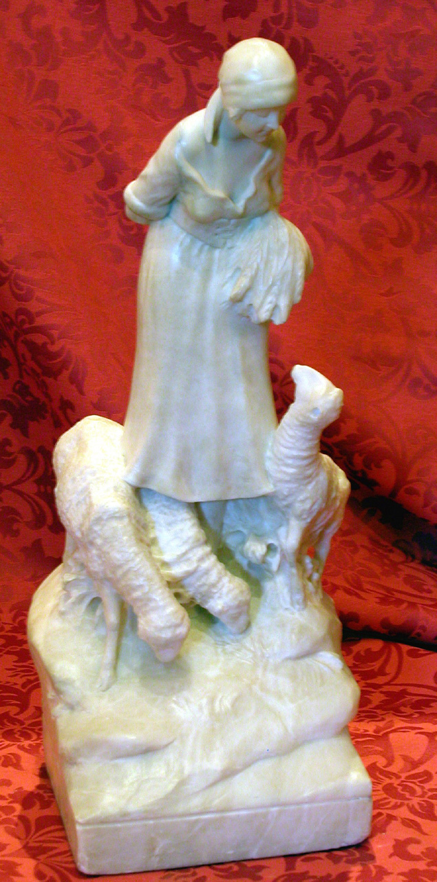 Pastorella, figura femminile (gruppo scultoreo, opera isolata) - bottega volterrana (secc. XIX/ XX)