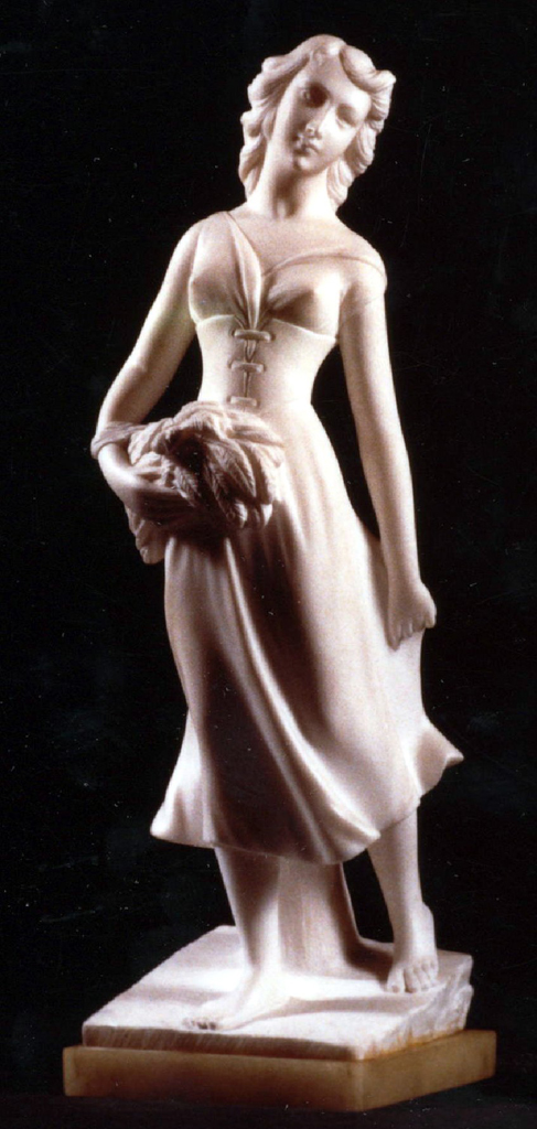 fanciulla con spighe, figura femminile (statuetta, opera isolata) di Bessi Mino (attribuito) (sec. XX)
