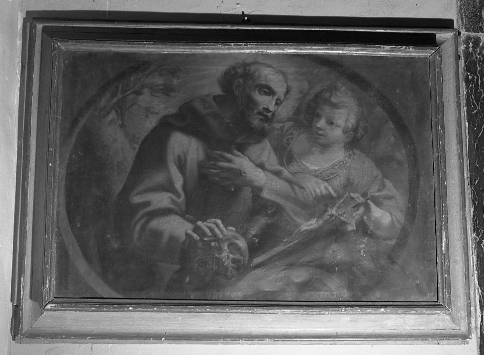 San Francesco e un angelo (dipinto) di Guarguaglini Michelangelo (sec. XVIII)