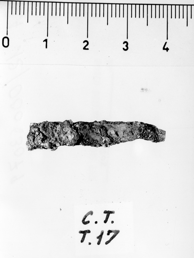 coltellino/ frammento - deposizione longobarda (fine/ fine secc. VI d.C. - VII d.C)